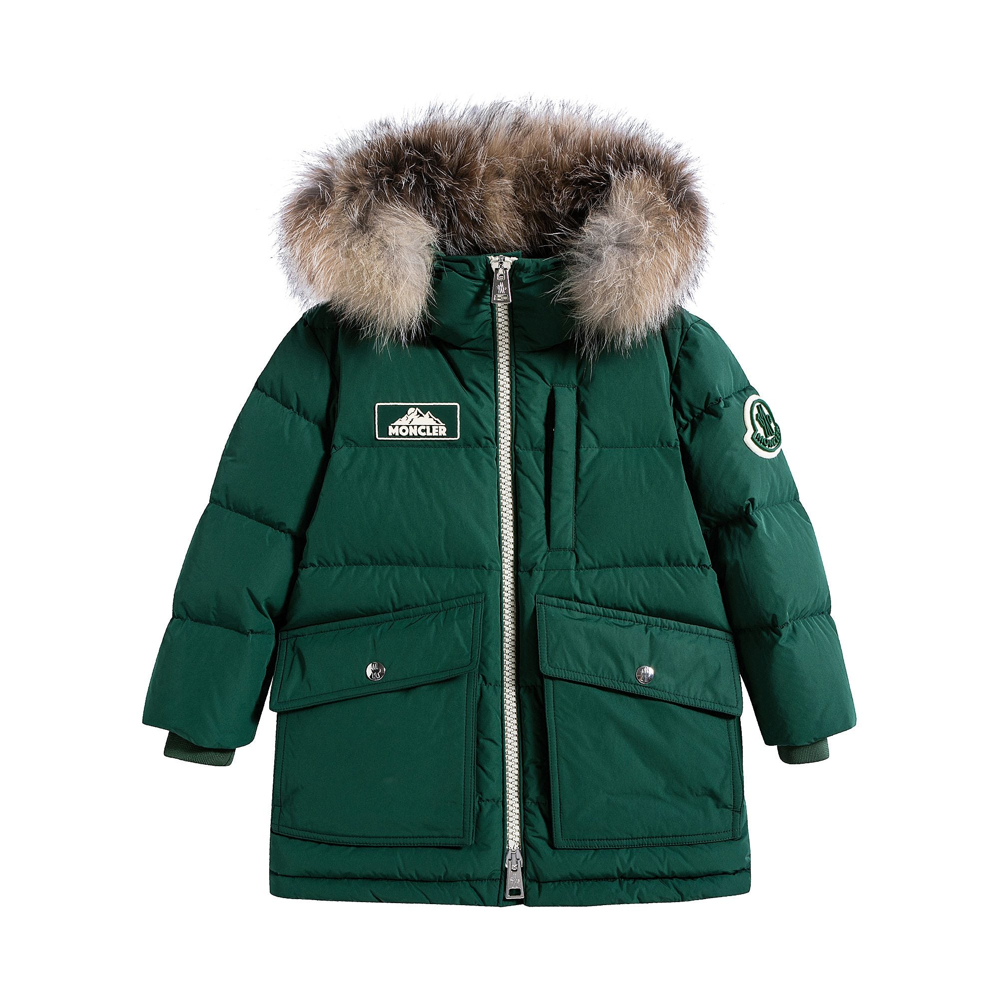 Boys Dark Green Padded Down Jacket