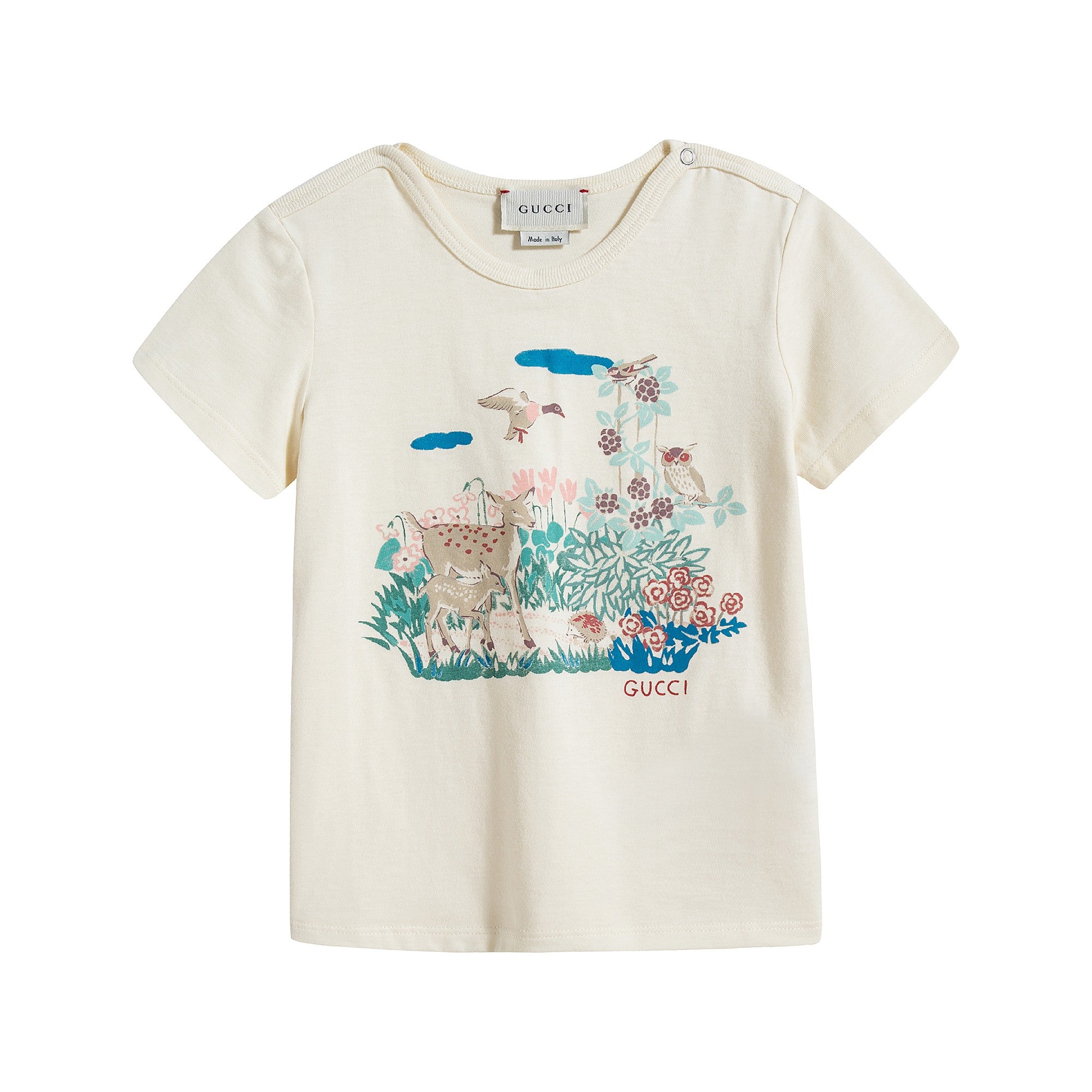 Baby Boys & Girls Off White Print T-Shirt