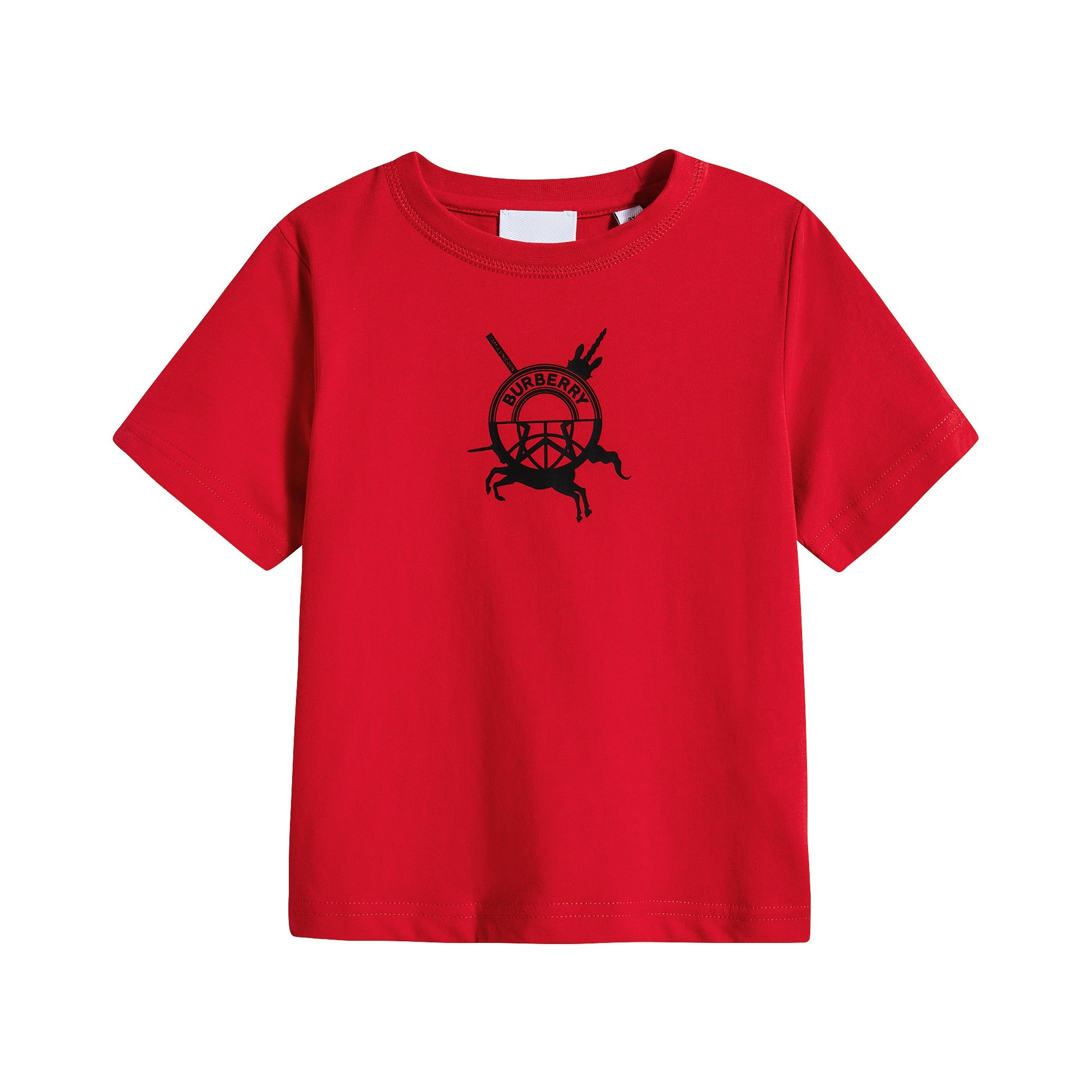 Boys & Girls Bright Red Cotton T-Shirt