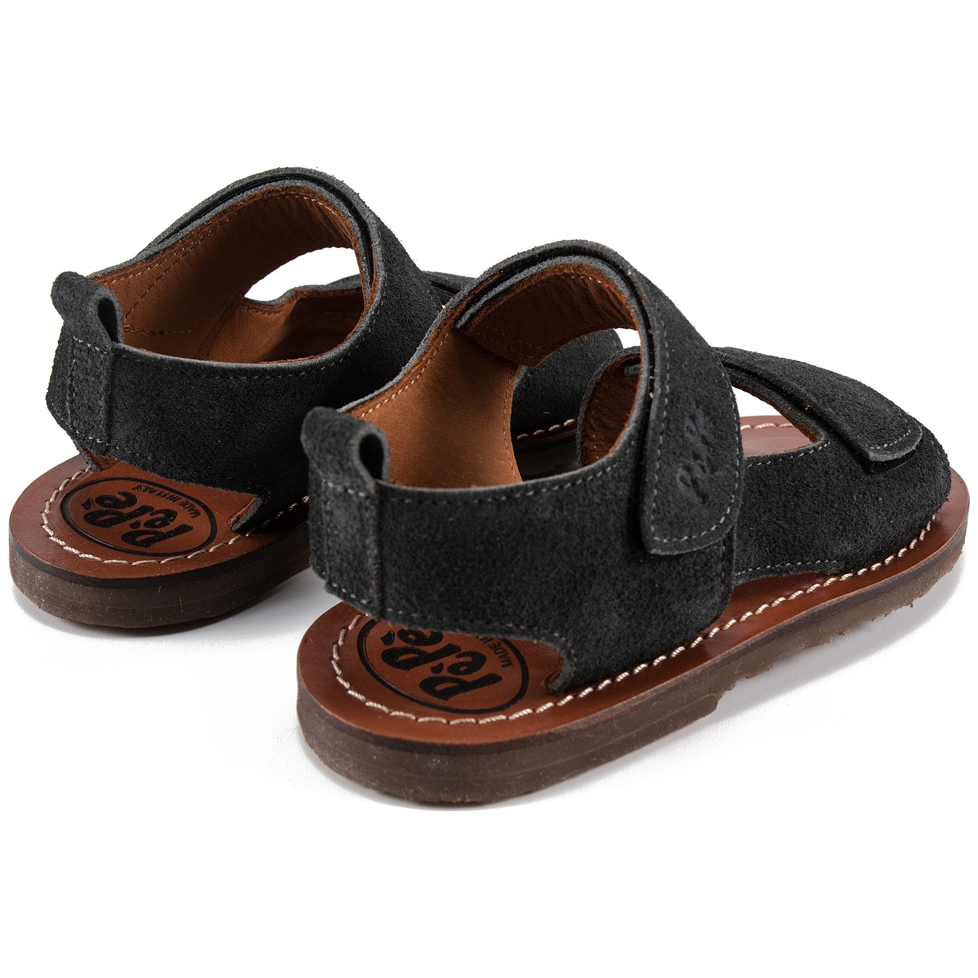 Baby Boys & Girls Black Leather Sandals