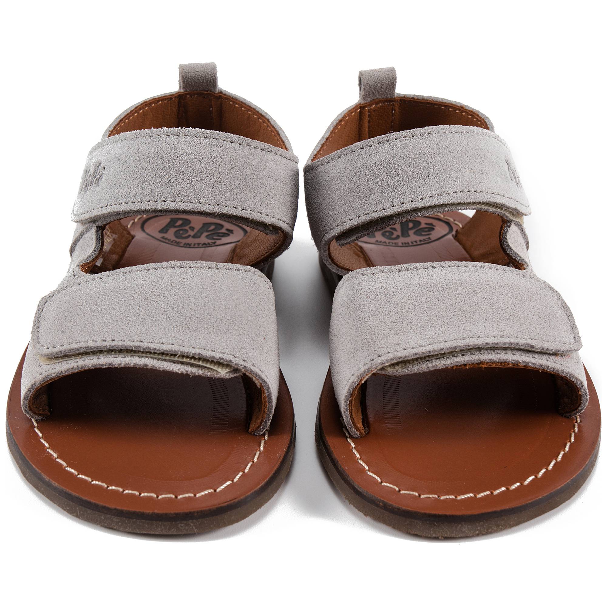 Boys & Girls Grey Leather Sandals