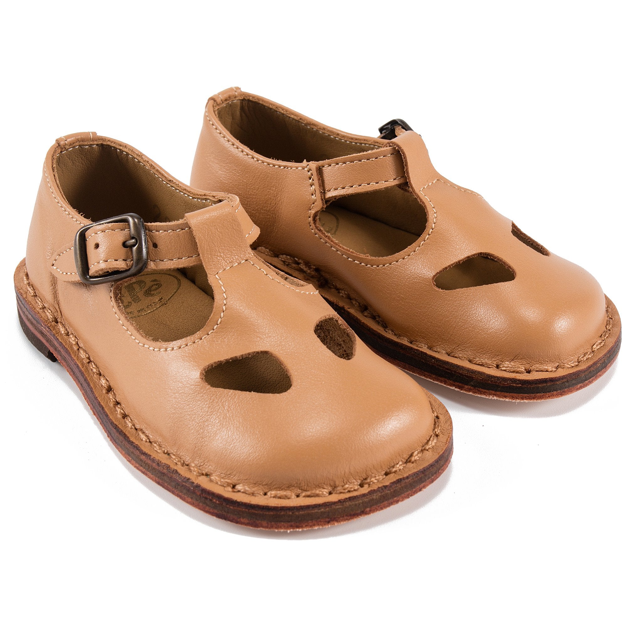 Baby Boys & Girls Beige Leather Shoes