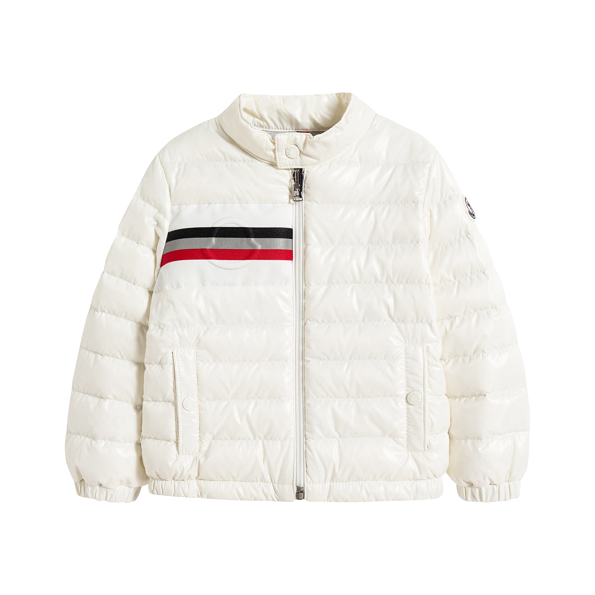 Baby Boys White 'ALIPOS BIKER' Padded Down Jacket