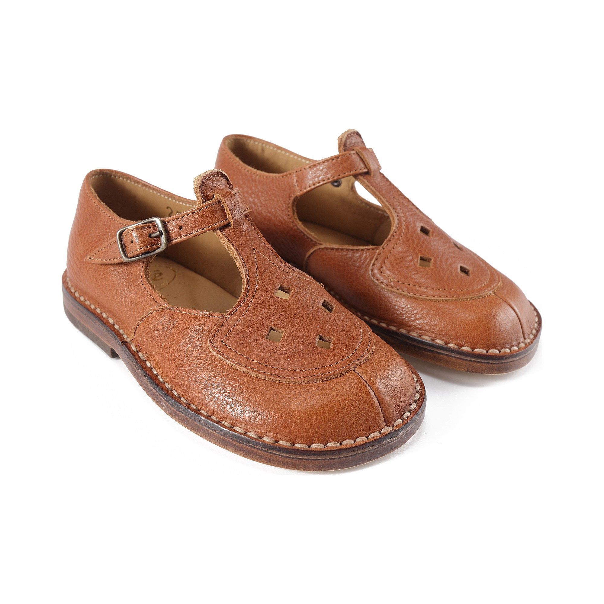 Baby Boys & Girls Brown Leather Shoes