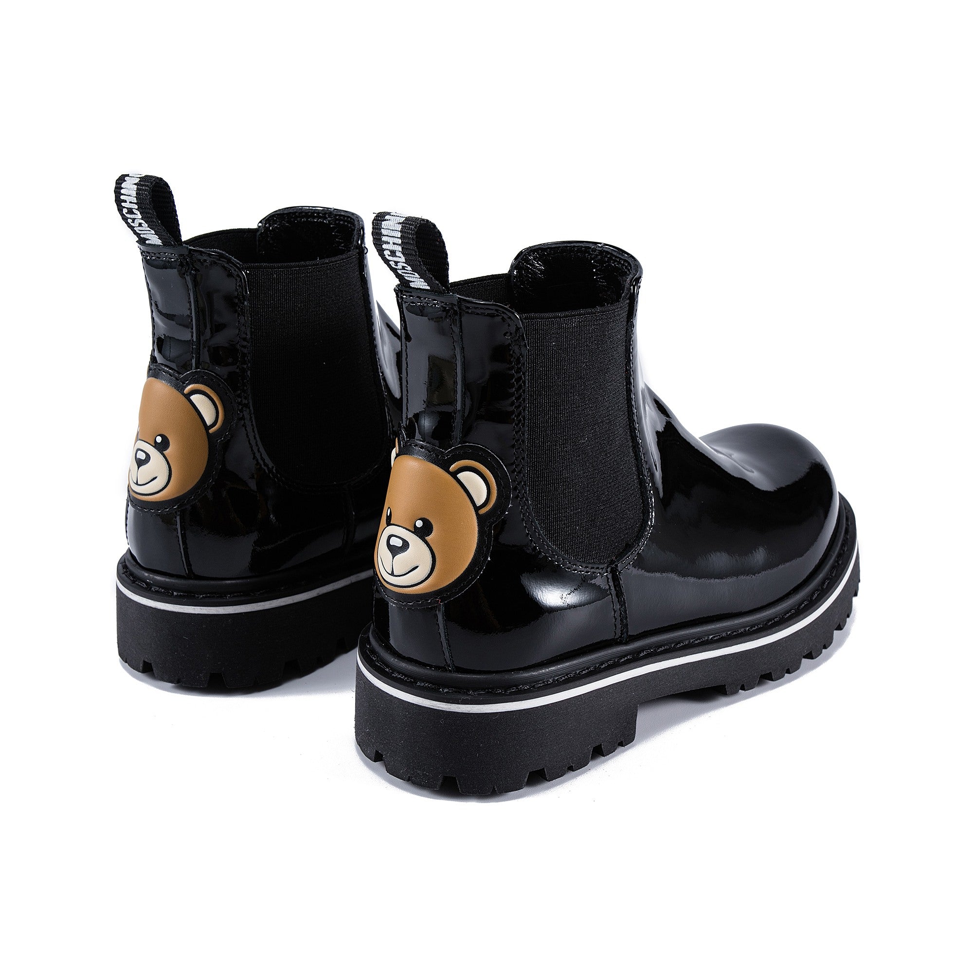 Boys & Girls Black Beatles Patch Boots