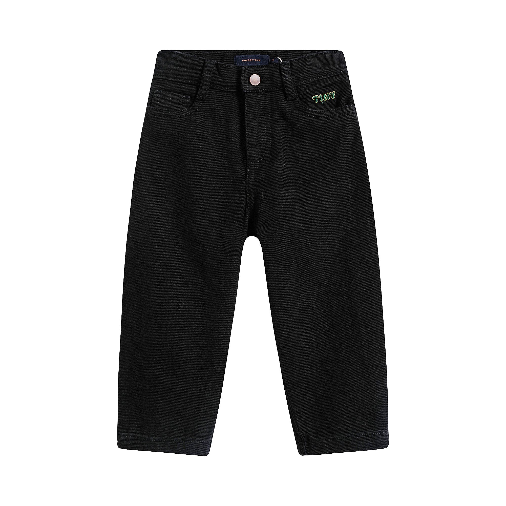 Boys & Girls Black Baggy Denim Trousers