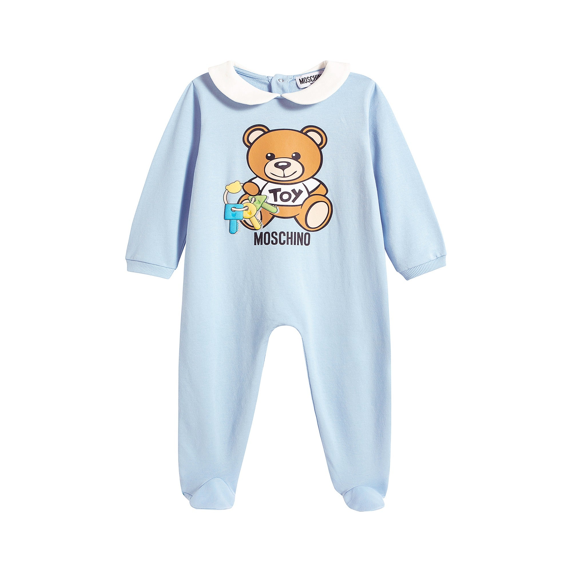 Baby Boys Blue Cotton Babysuit Set