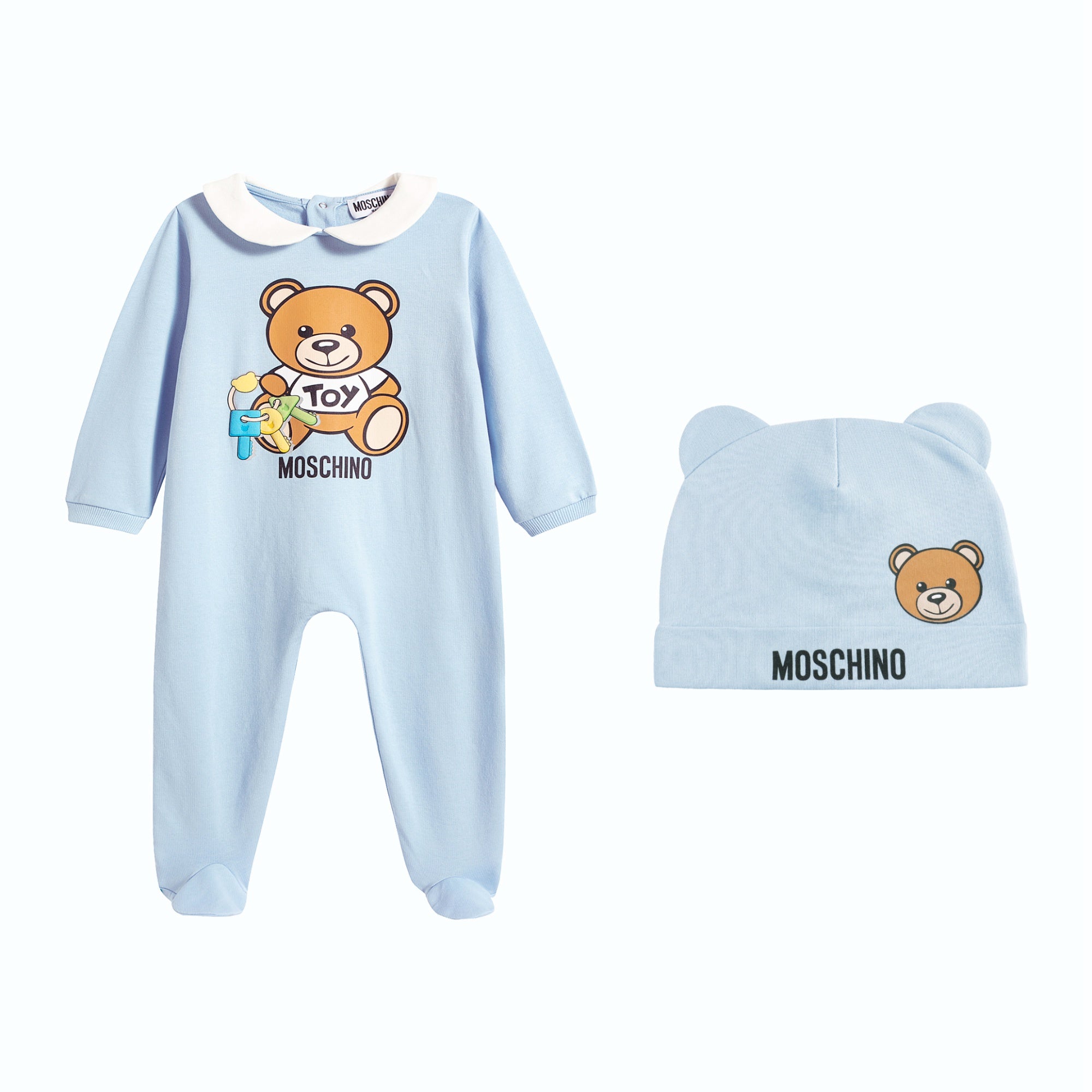 Baby Boys Blue Cotton Babysuit Set