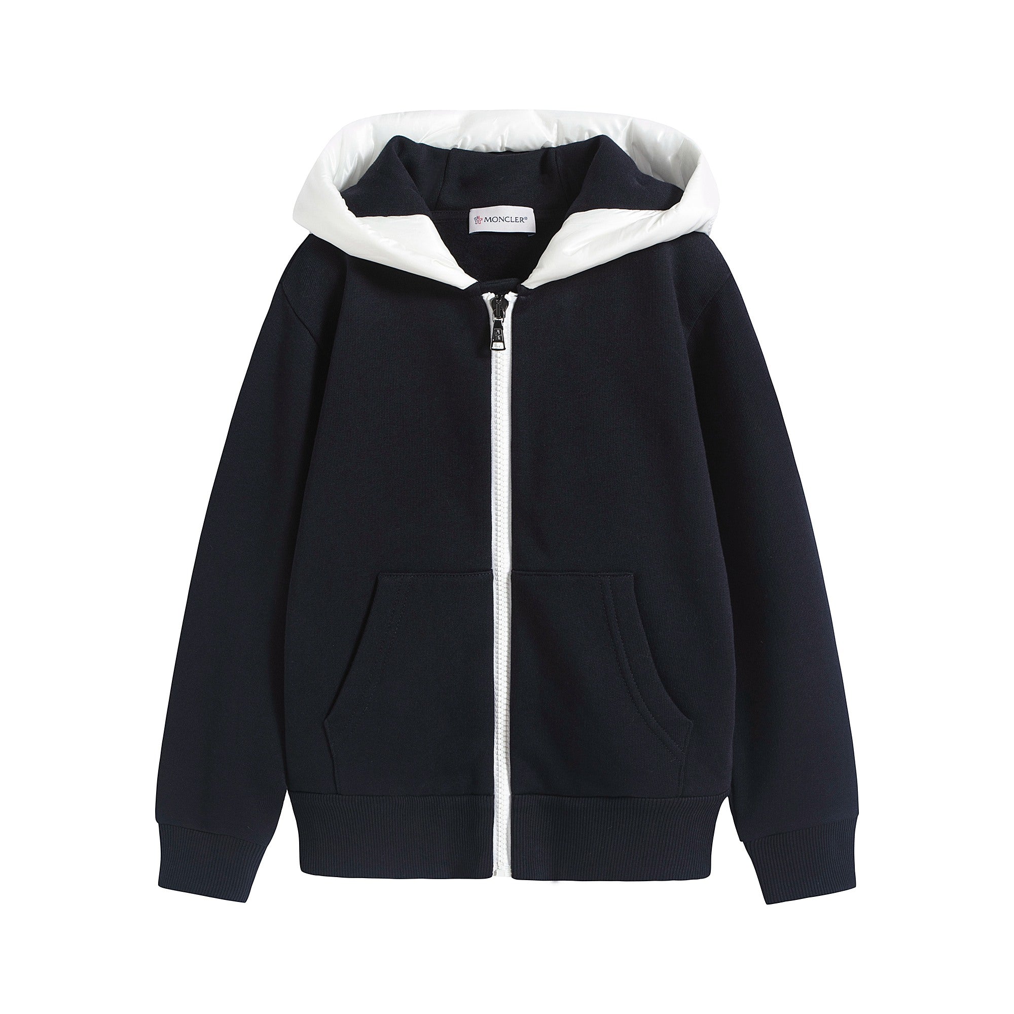 Boys Navy Hooded Zip-Up Top