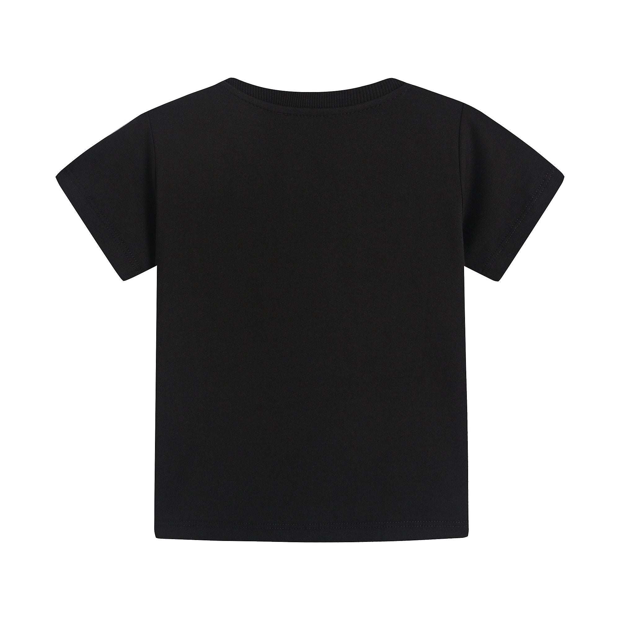 Baby Boys & Girls Black Cotton T-Shirt