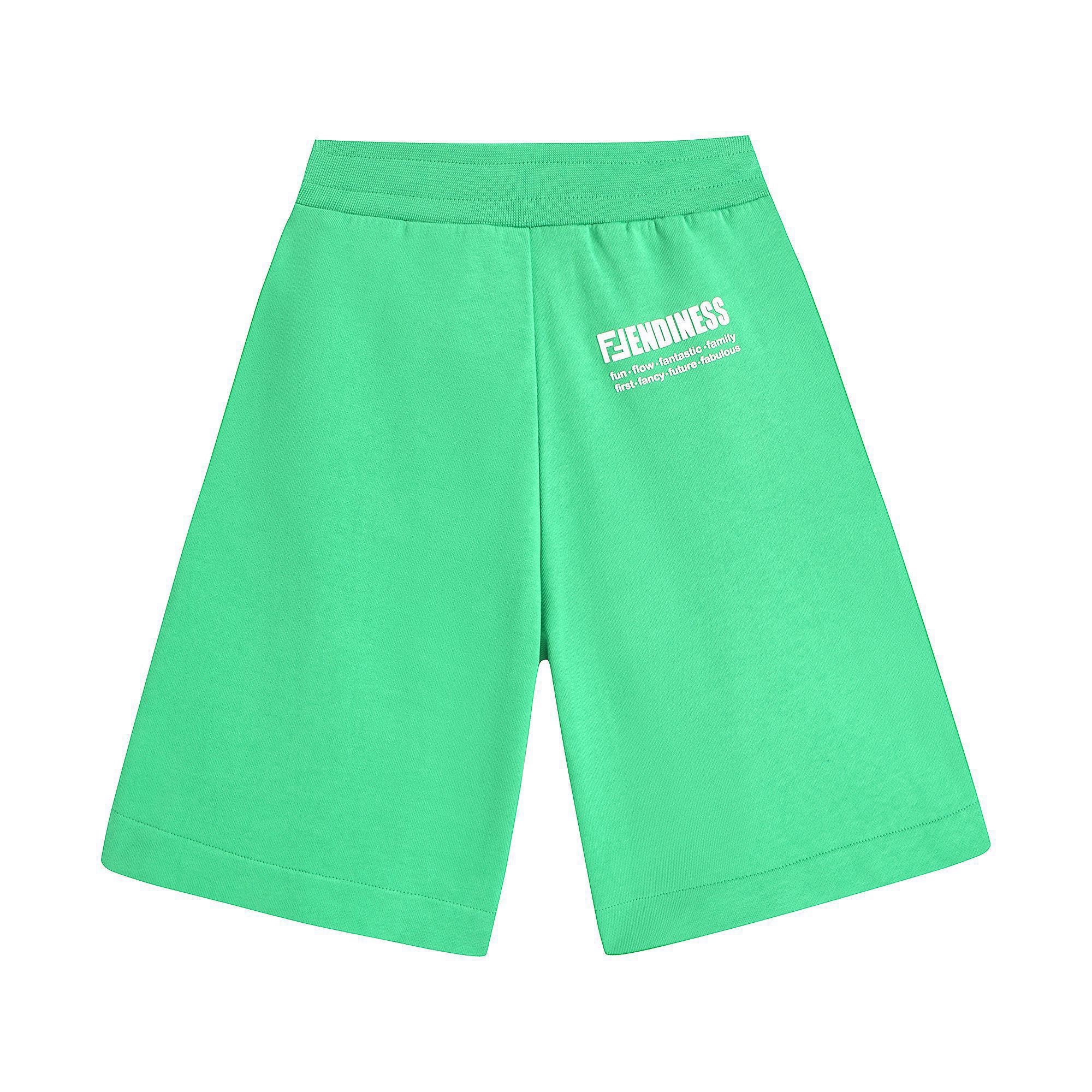 Boys & Girls Green Cotton Shorts