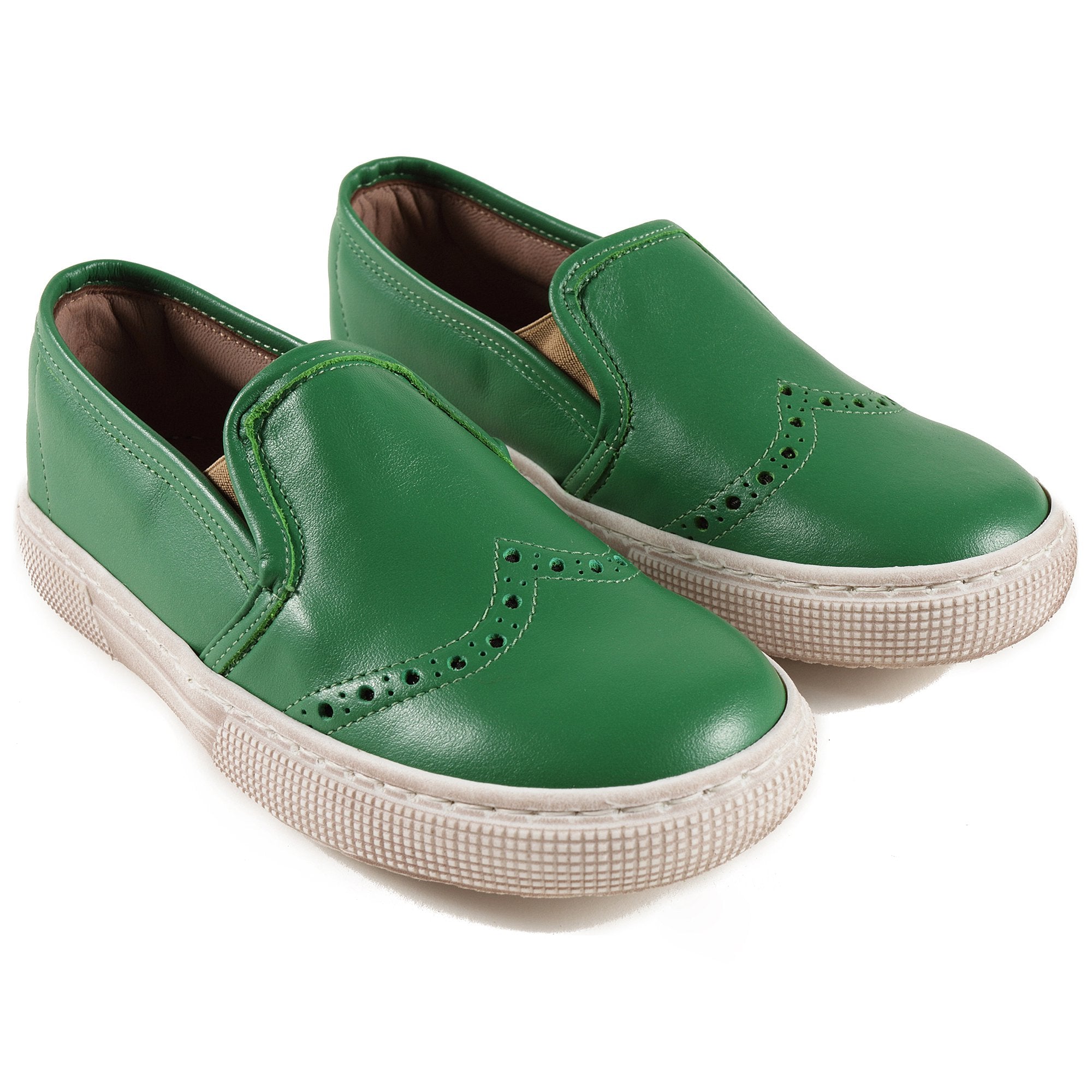 Boys & Girls Green Leather Shoes