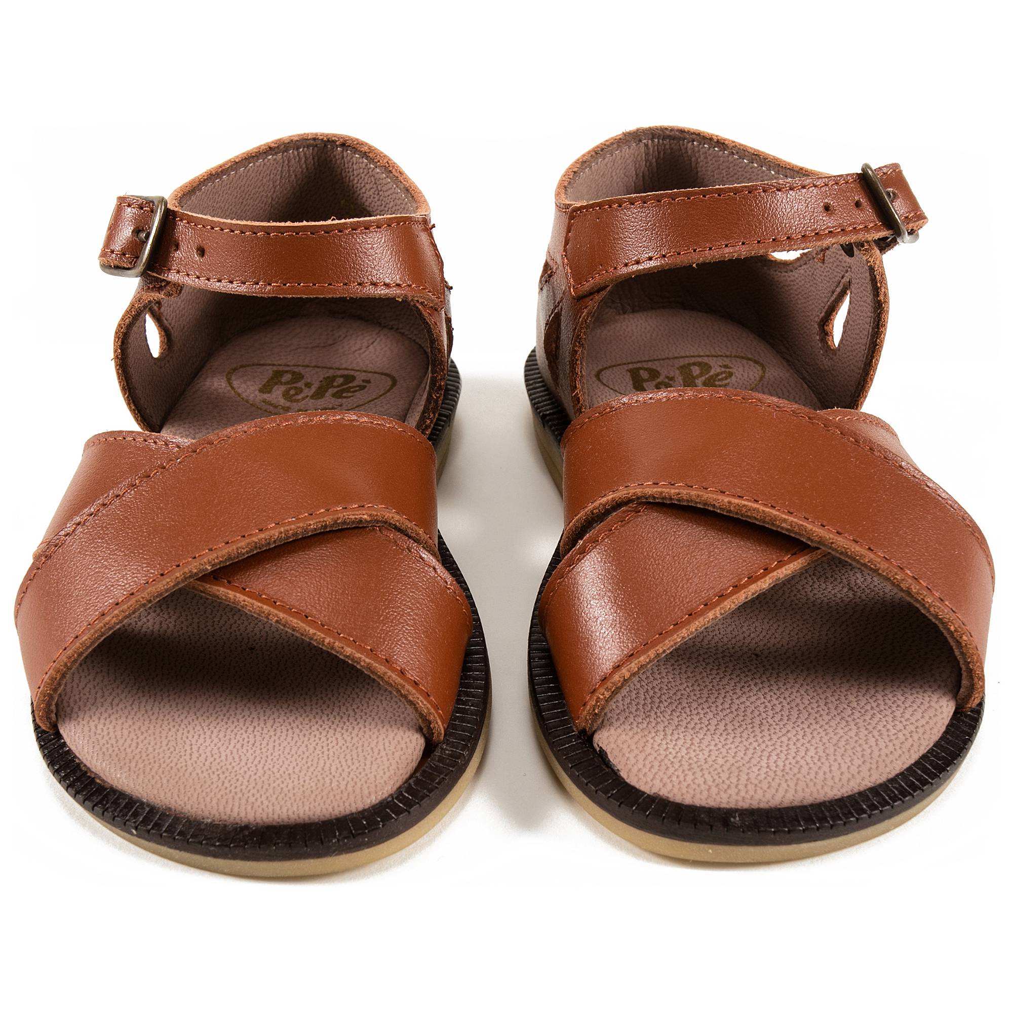 Boys Brown Leather Sandals