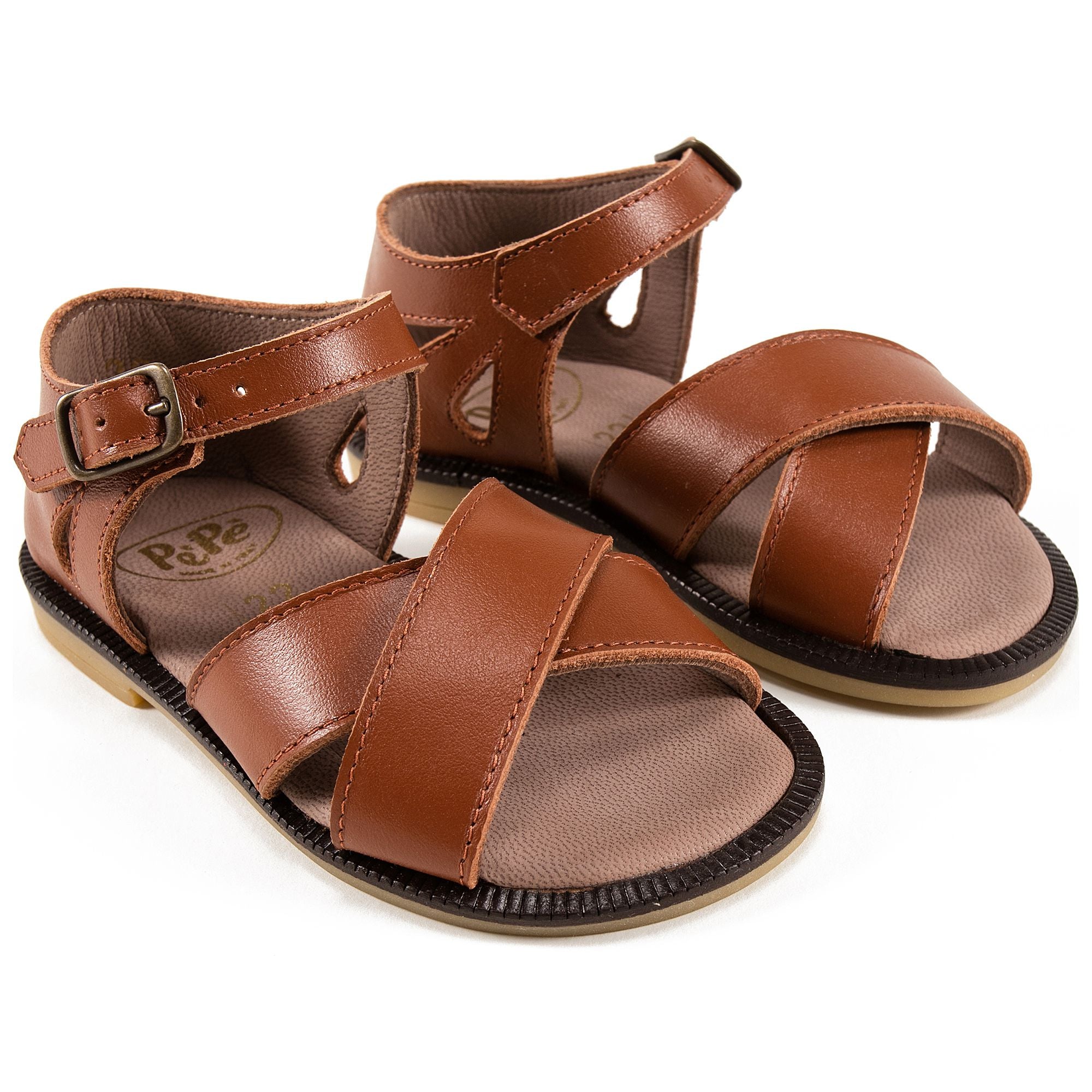 Boys Brown Leather Sandals