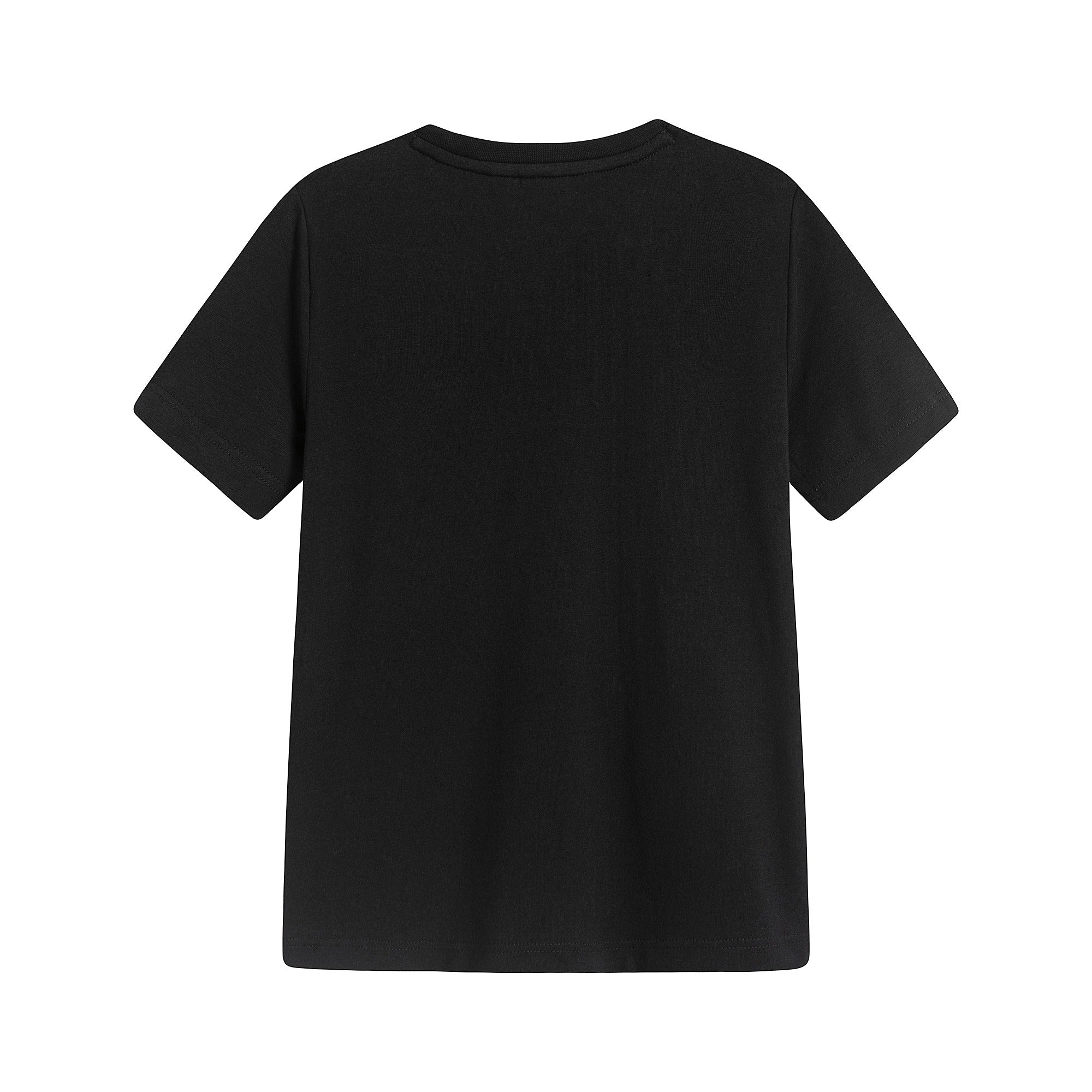 Boys Black Logo Cotton T-Shirt