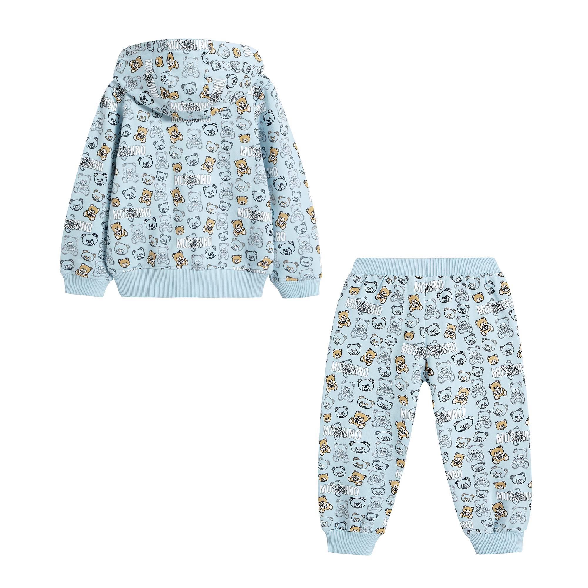 Baby Boys Blue Printed Cotton Set