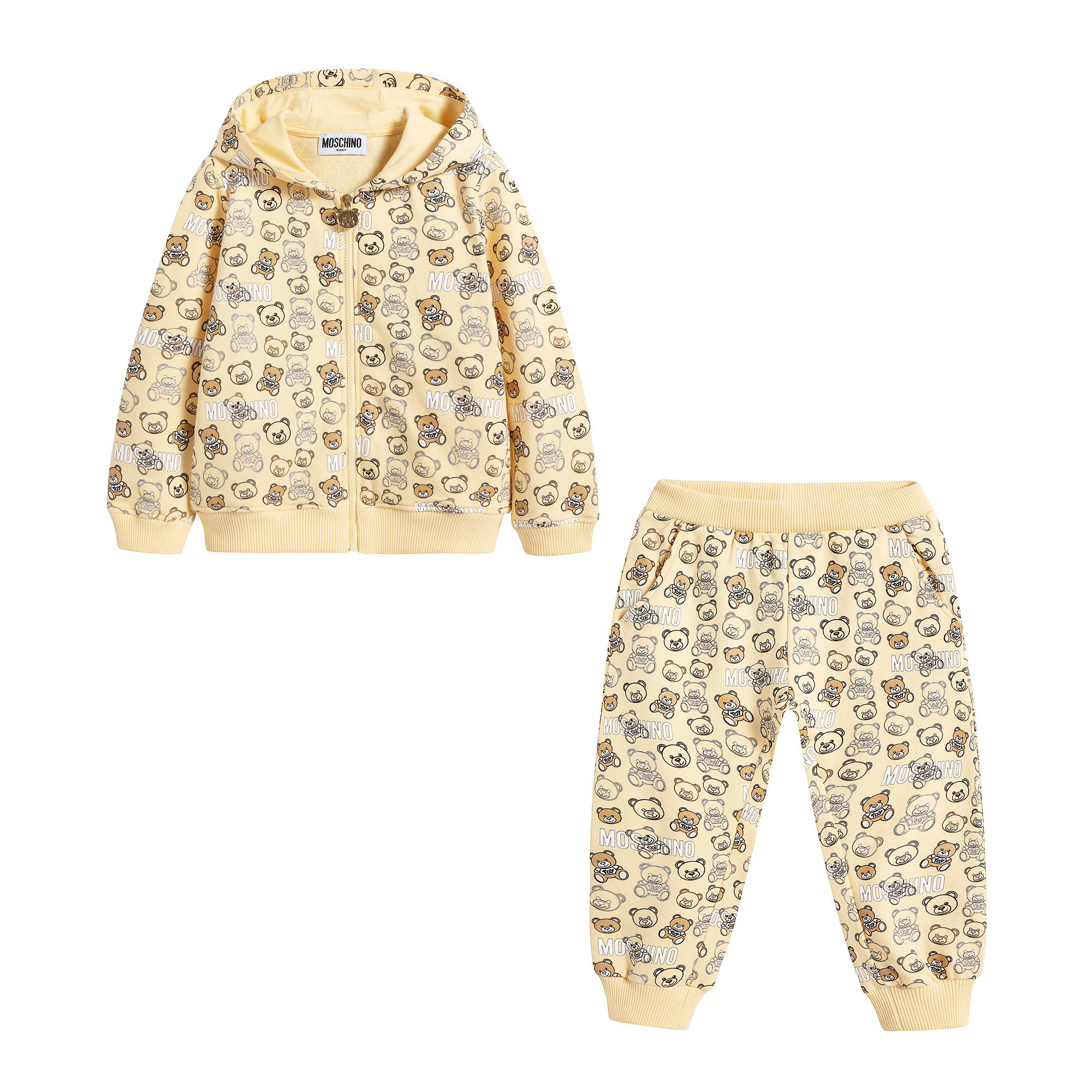 Baby Boys & Girls Yellow Printed Cotton Set