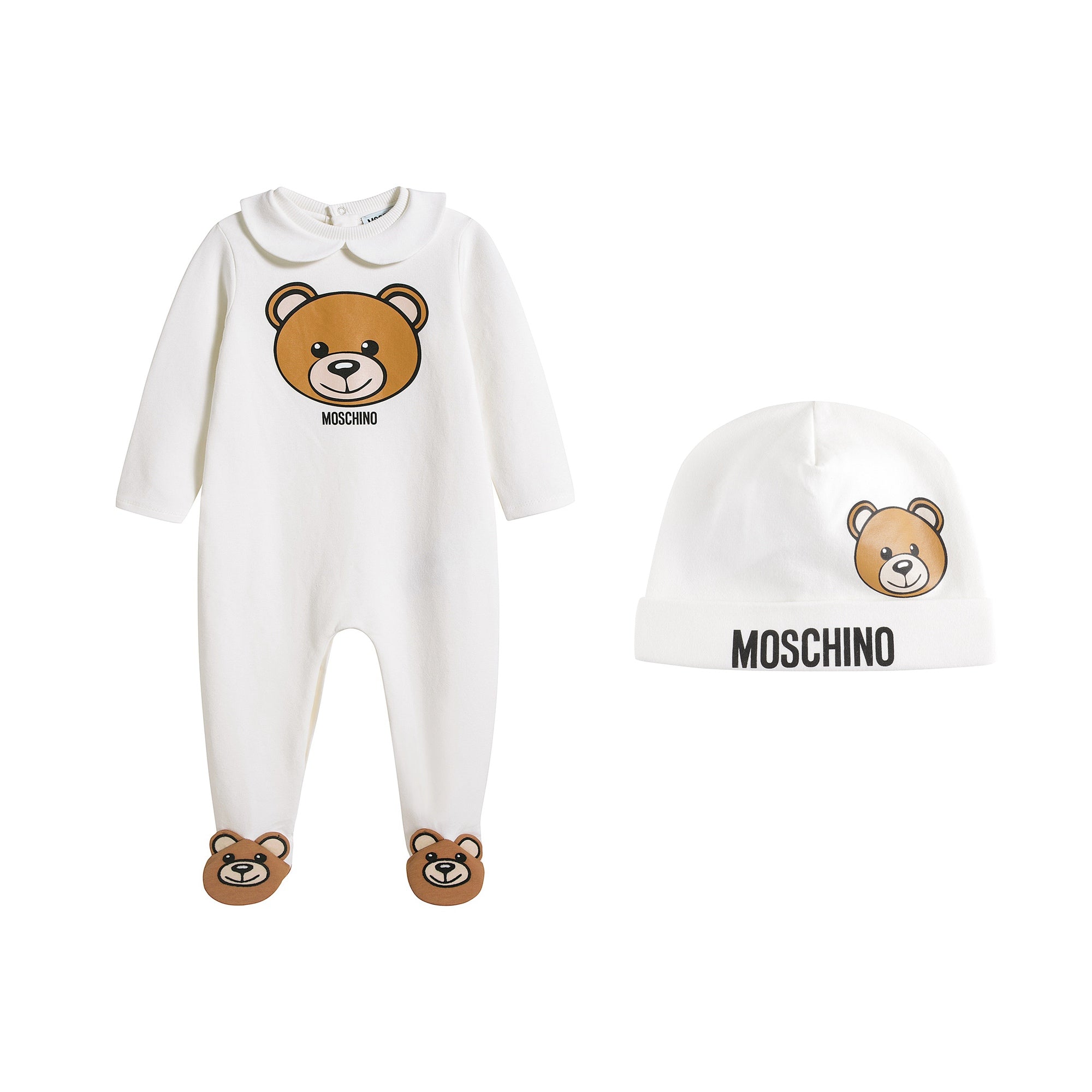 Baby Boys & Girls White Cotton Babysuit Set