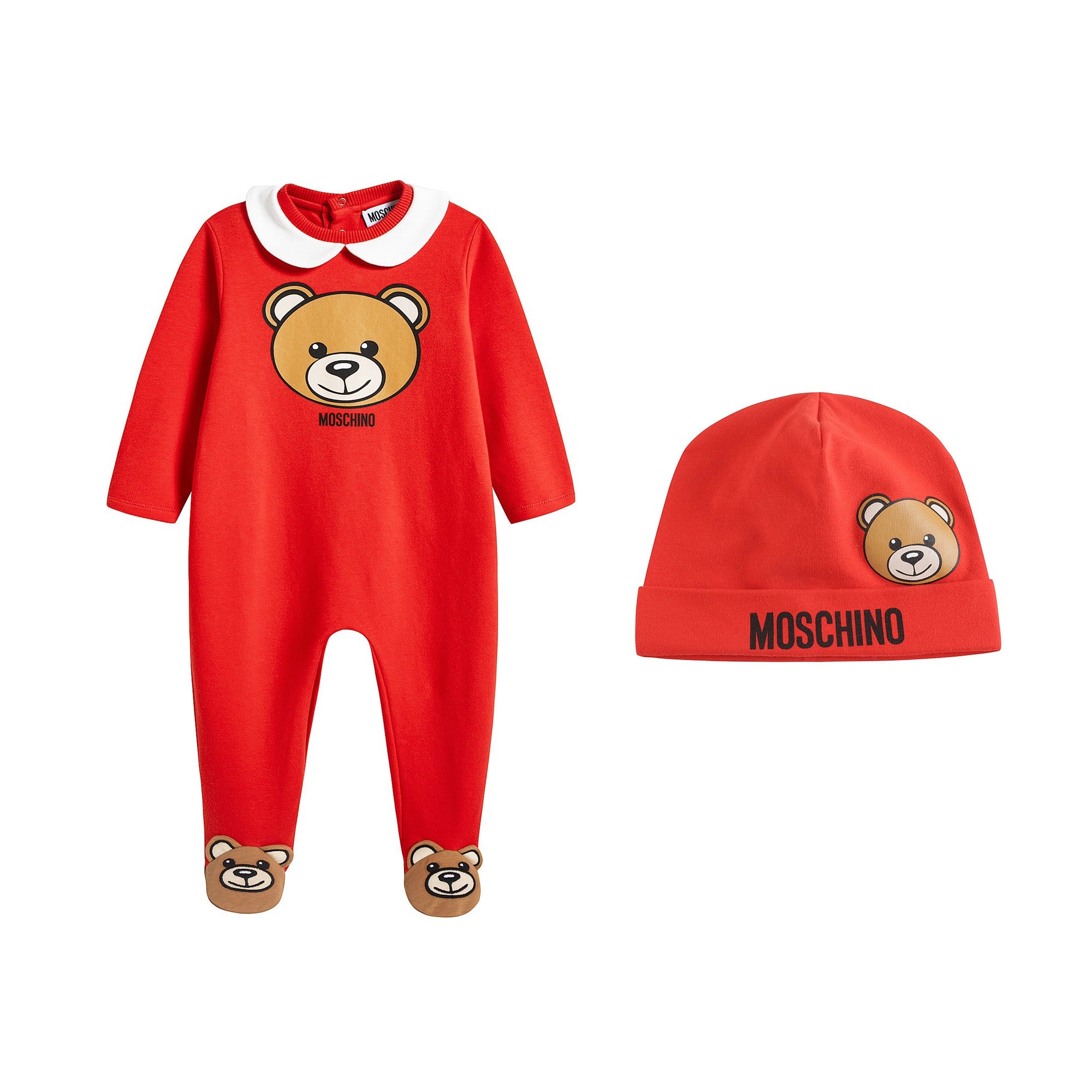 Baby Boys & Girls Red Cotton Babysuit Set