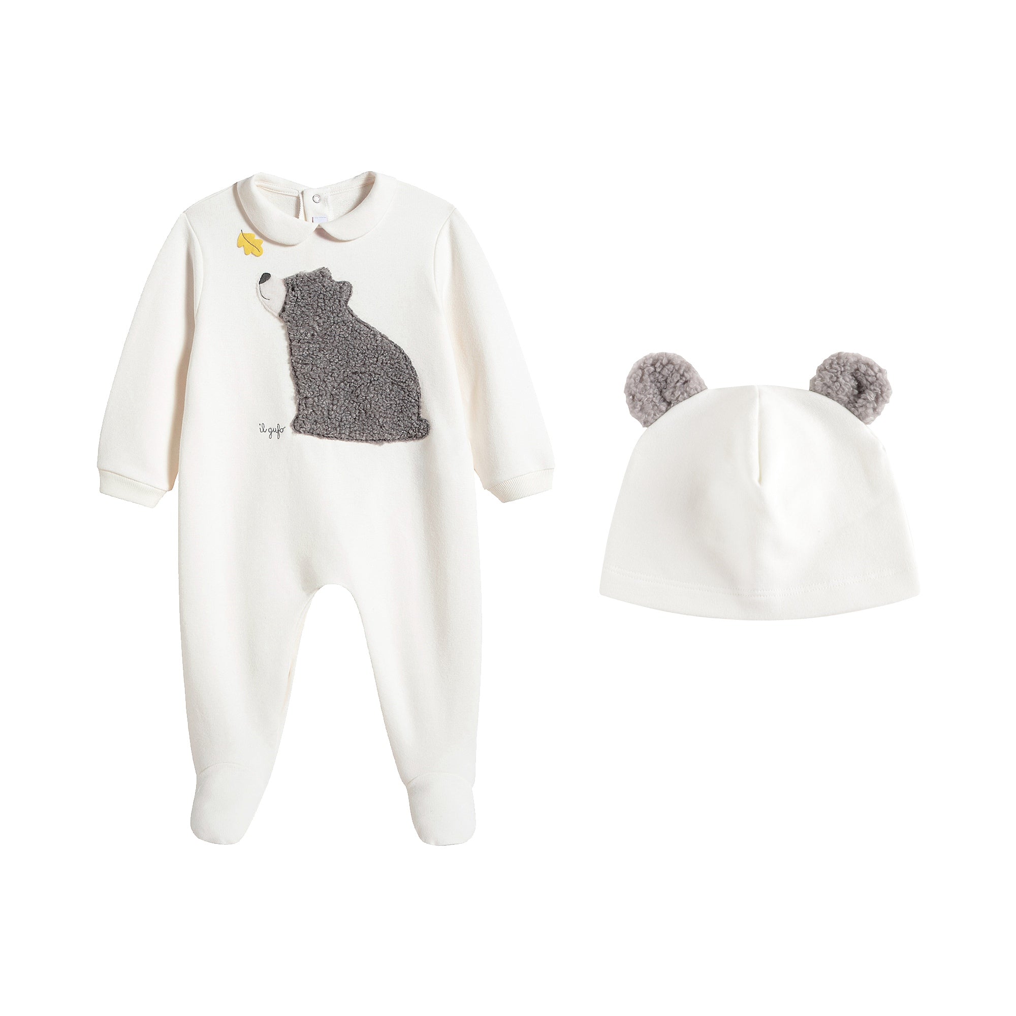 Baby Boys & Girls White Cotton Babysuit Set