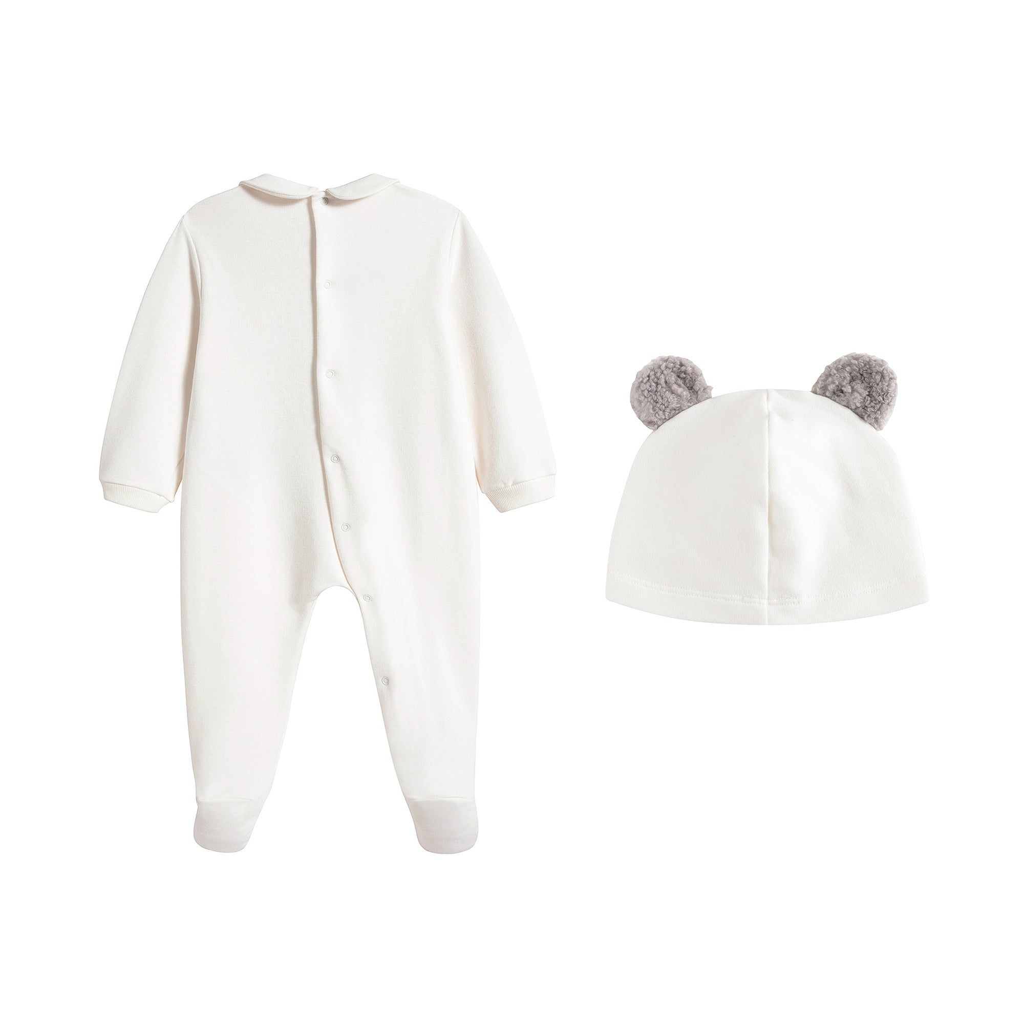 Baby Boys & Girls White Cotton Babysuit Set