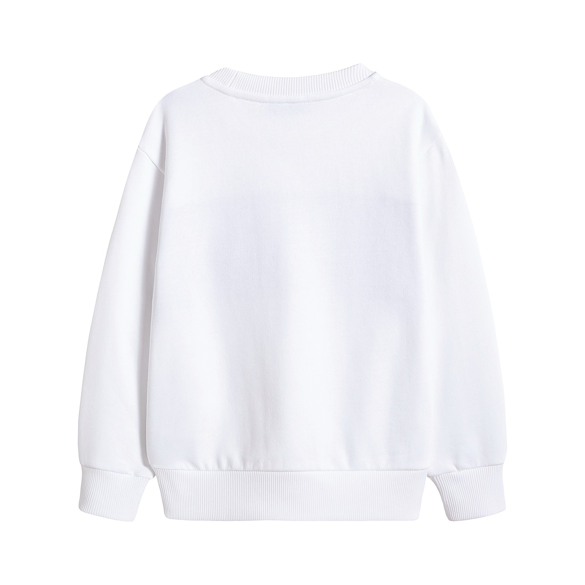 Boys & Girls White Logo Cotton Sweatshirt