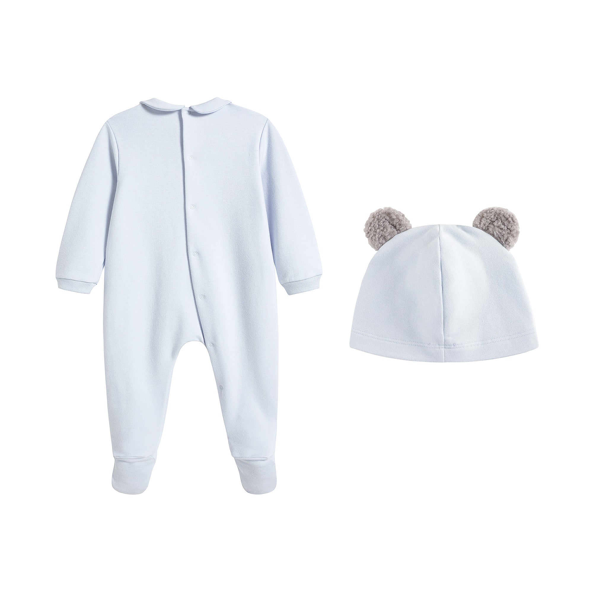 Baby Boys Blue Cotton Babysuit Set