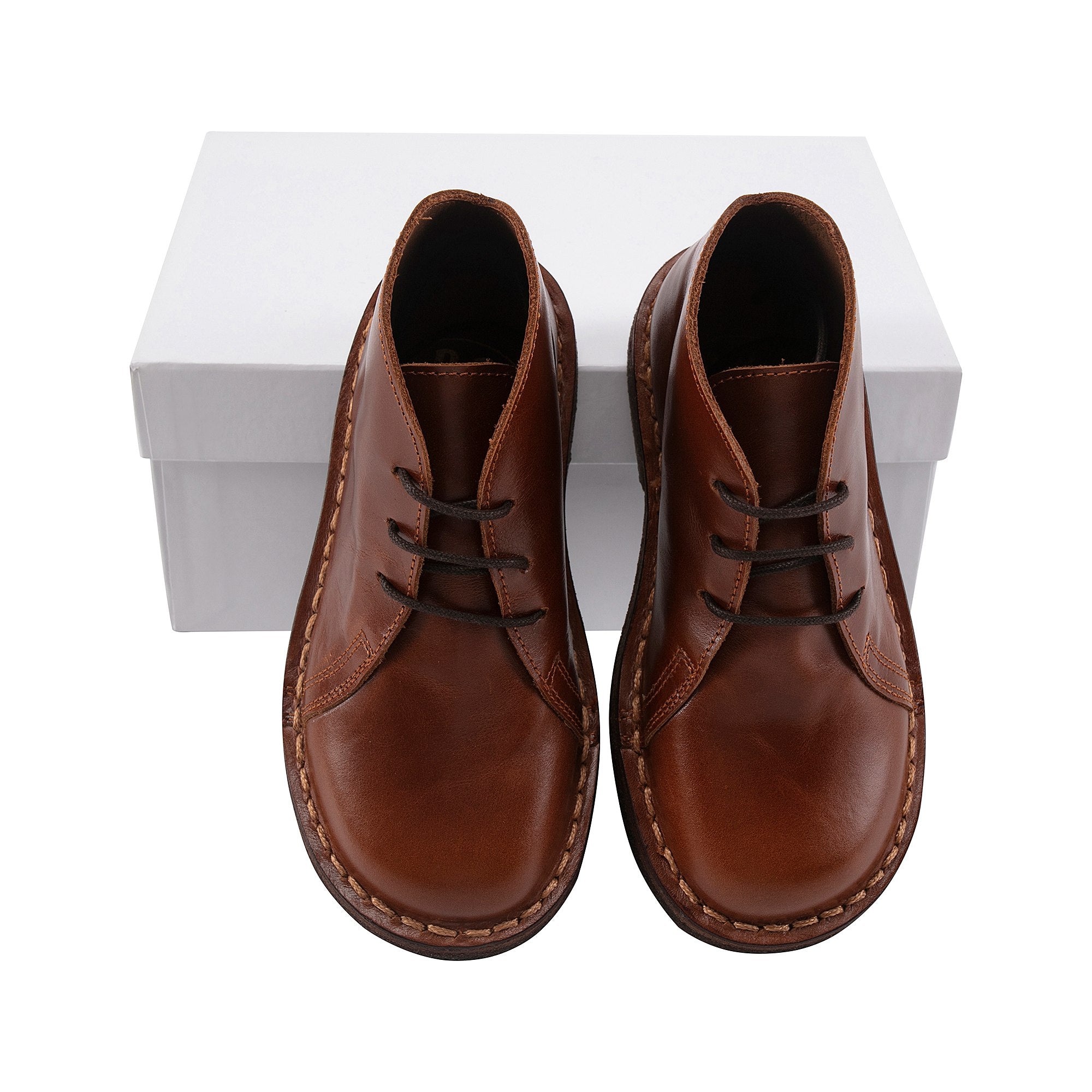 Boys & Girls Brown Leather Shoes