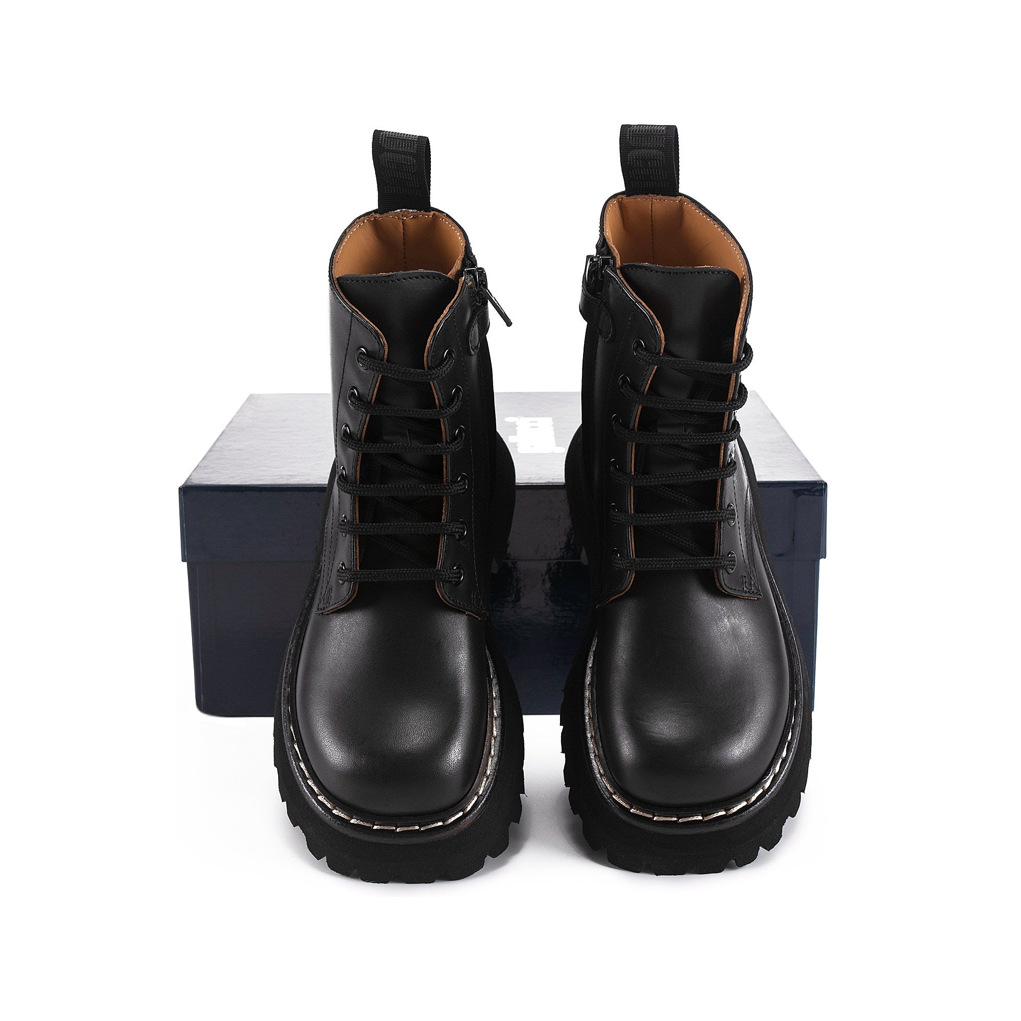 Boys & Girls Black Leather Shoes