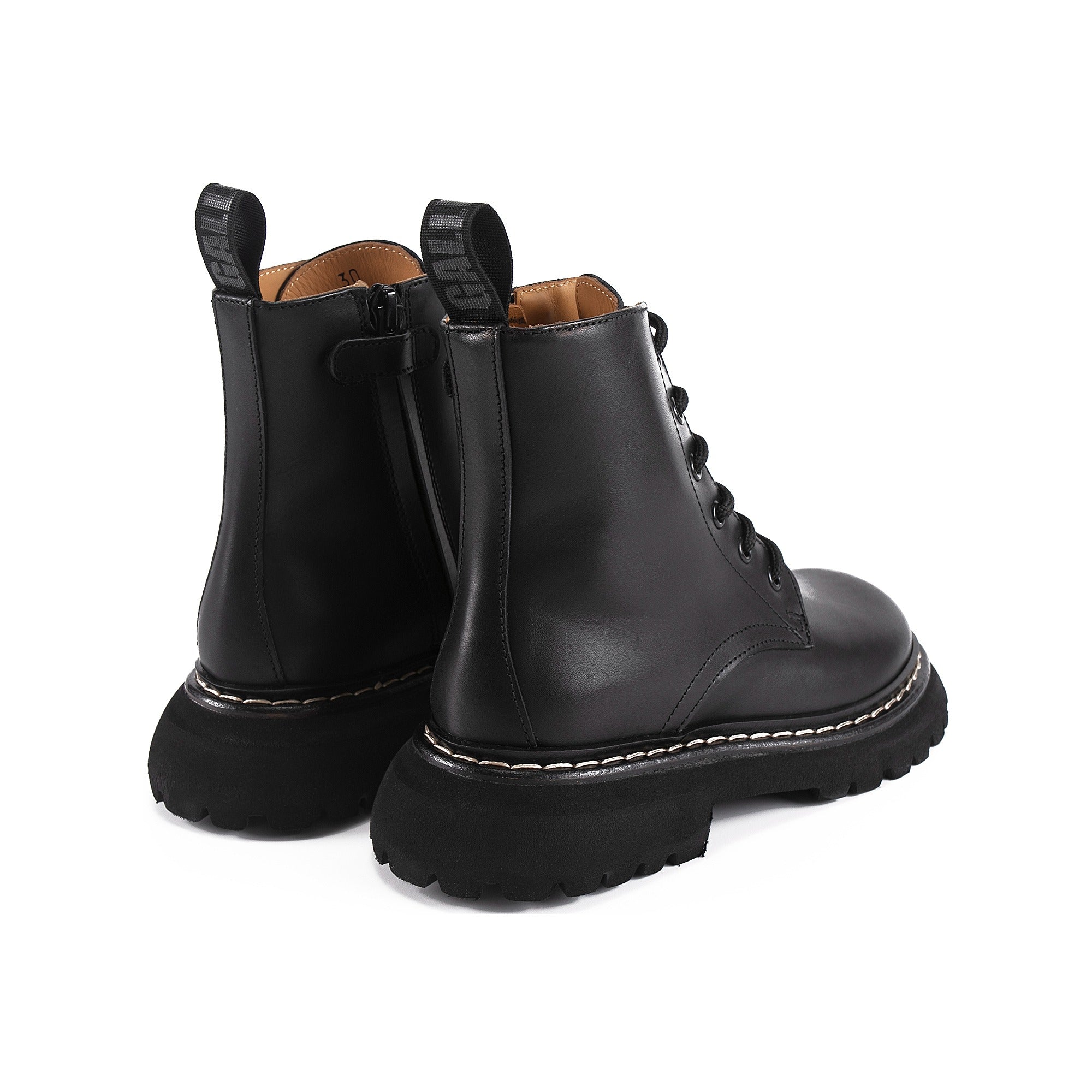 Boys & Girls Black Leather Shoes