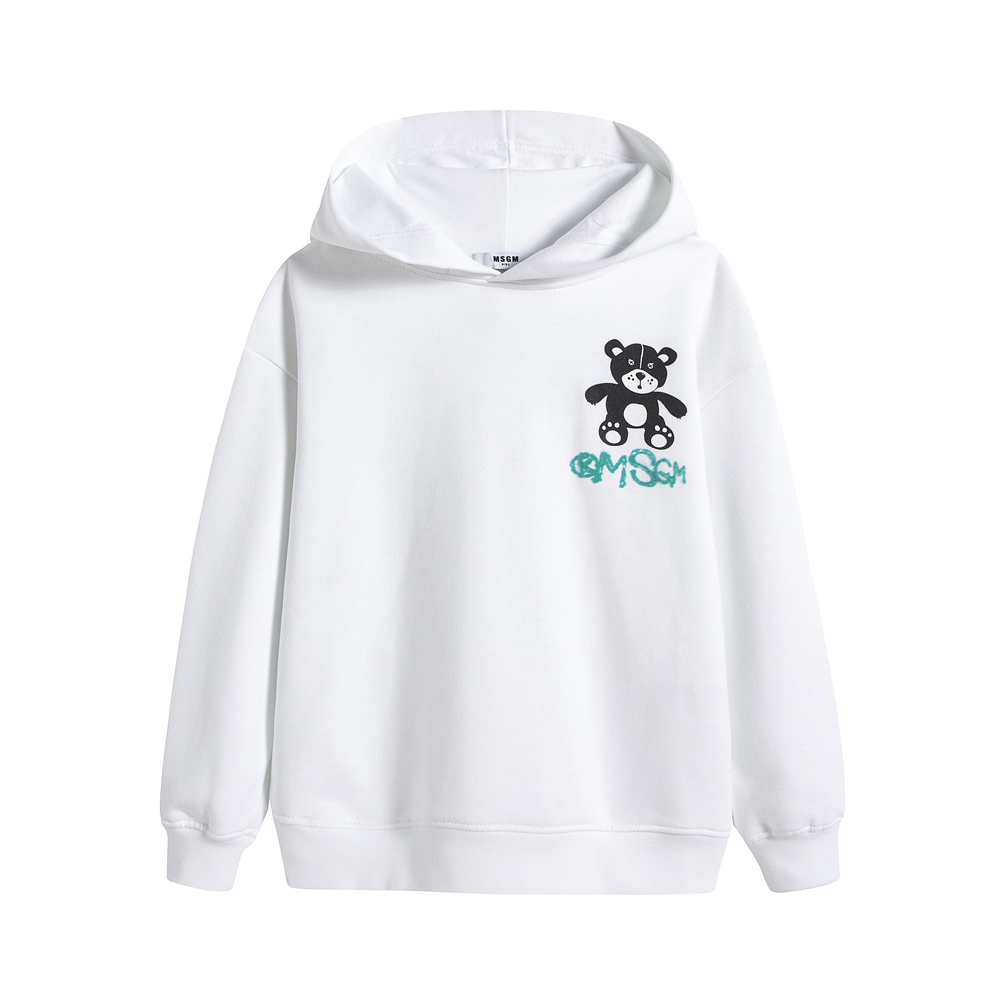 Boys & Girls White Logo Cotton Sweatshirt