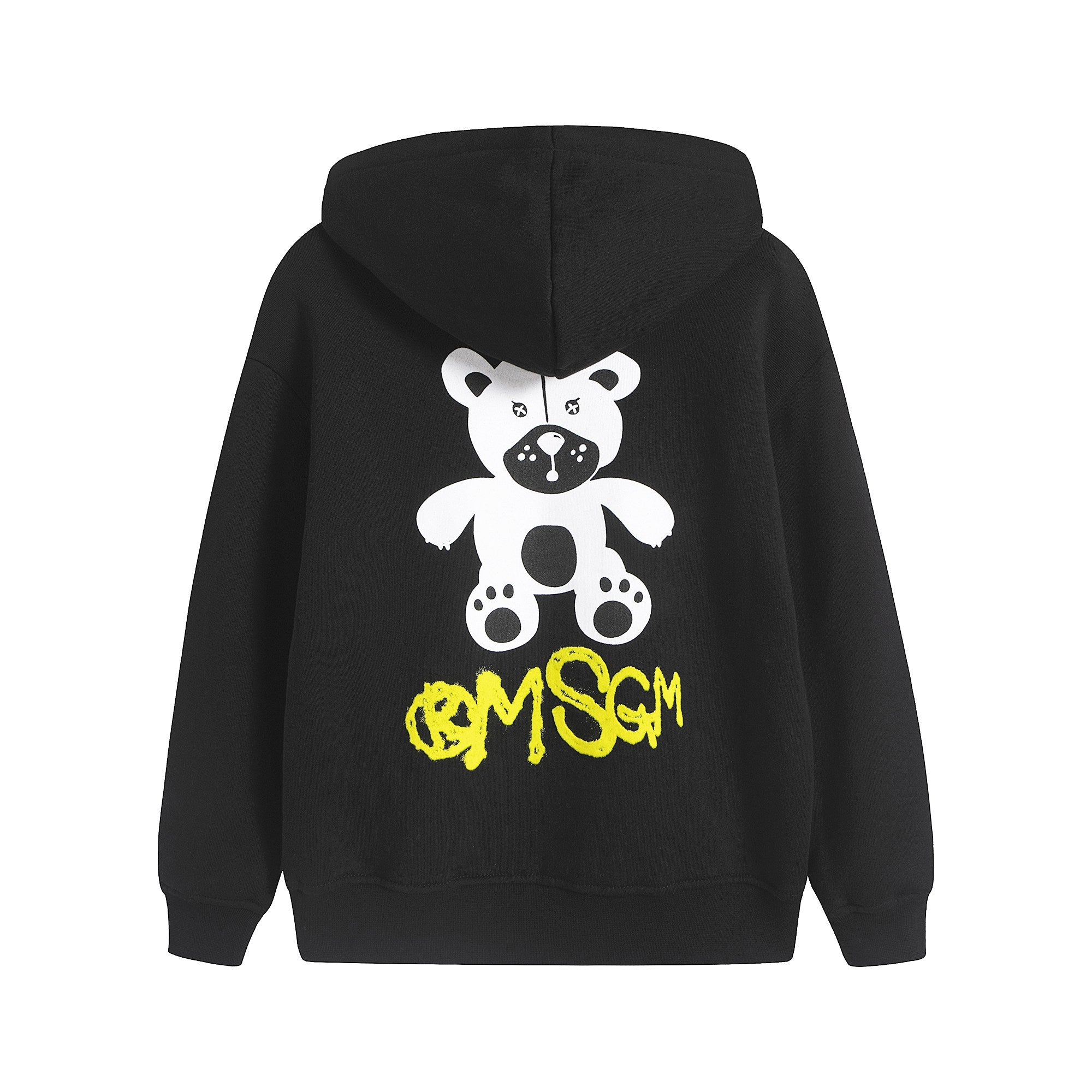 Boys & Girls Black Hooded Cotton Sweatshirt