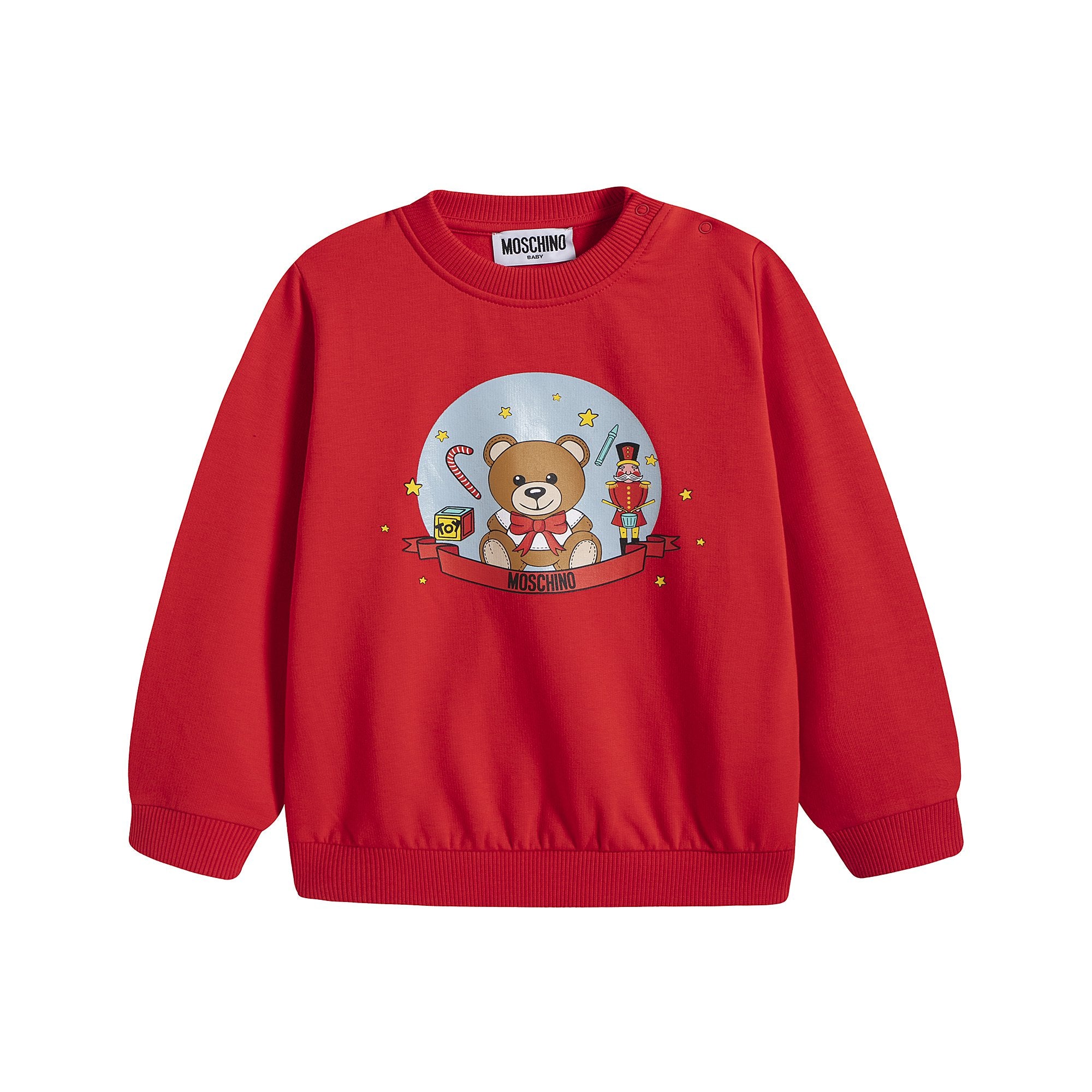 Baby Boys & Girls Red Printed Cotton Sweatshirt