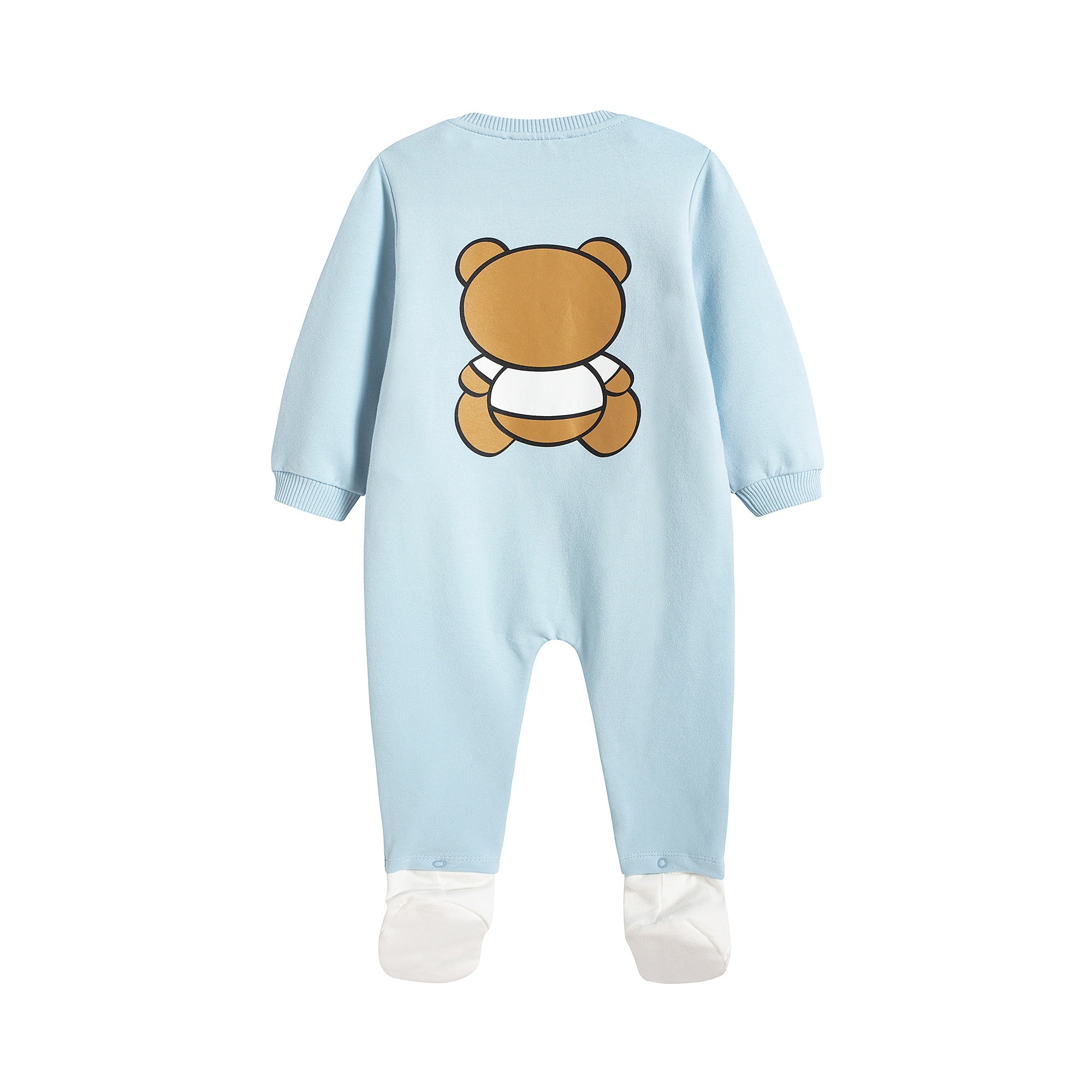 Baby Boys Blue Logo Cotton Babysuit