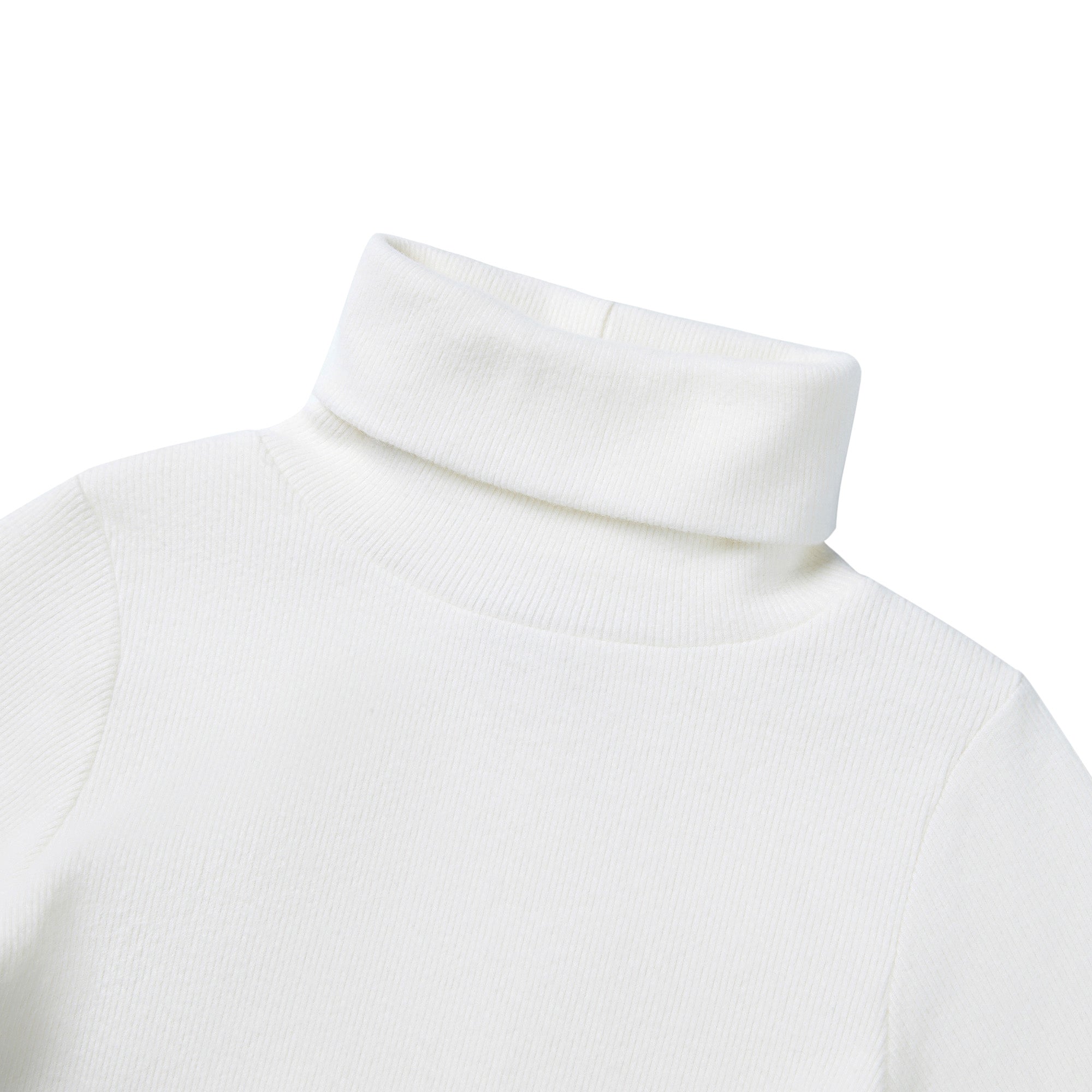 Boys White Turtleneck Cotton Top