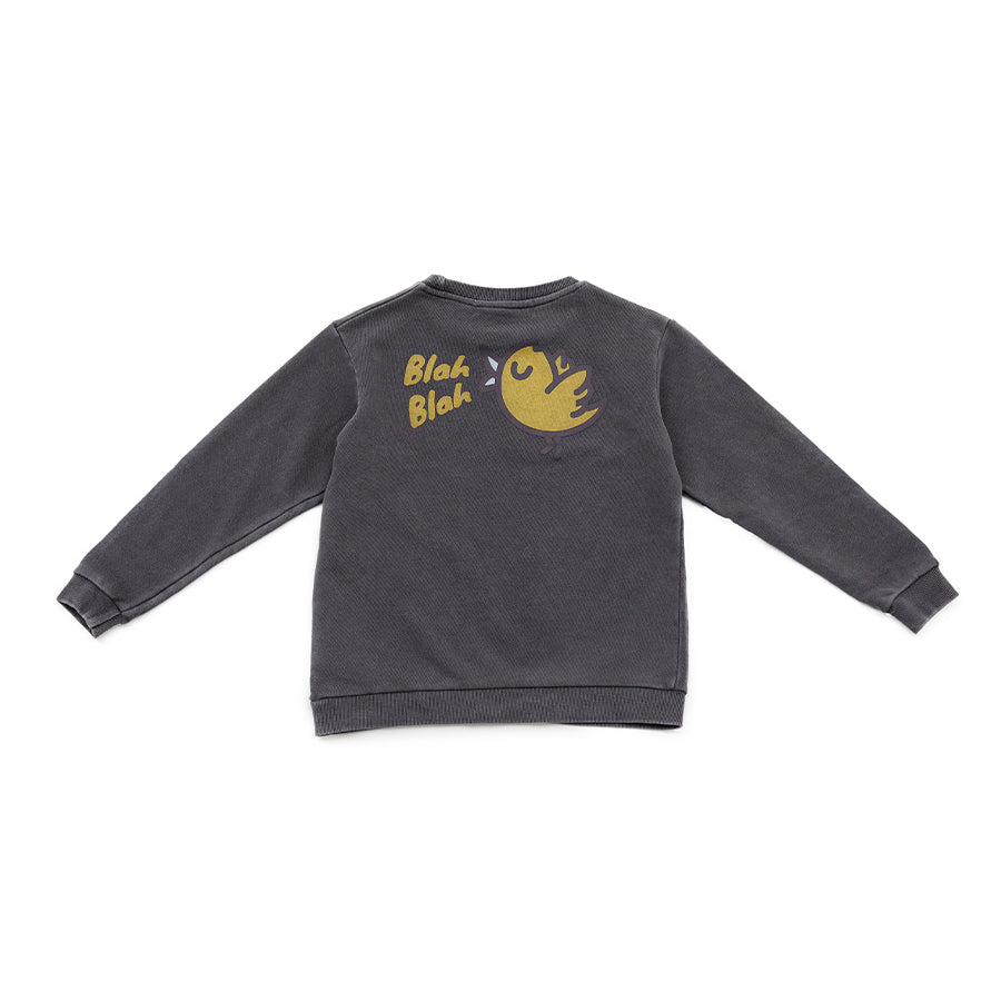 Boys & Girls Black Logo Cotton Sweatshirt