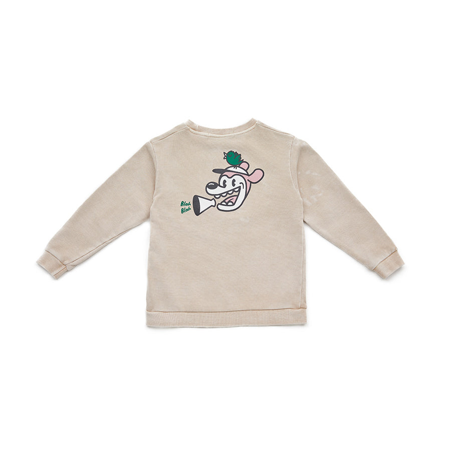 Boys & Girls Beige Logo Cotton Sweatshirt