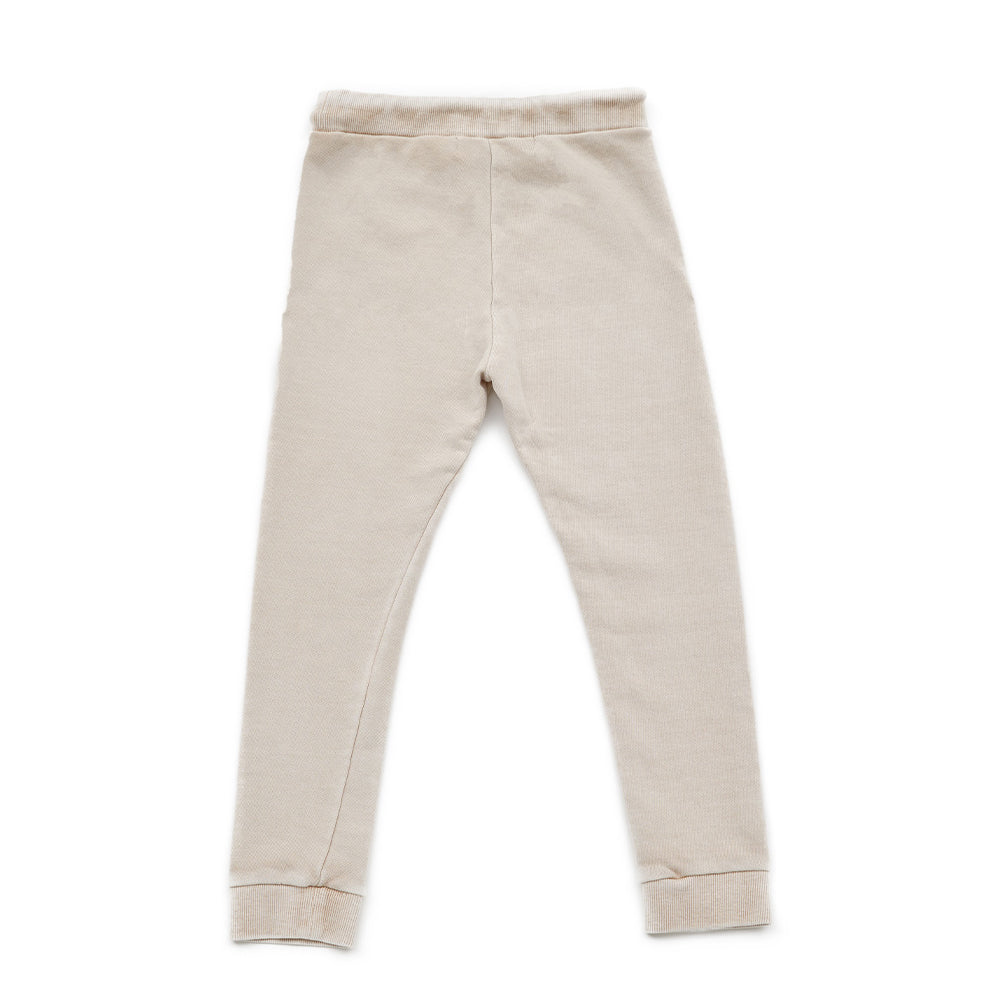 Boys & Girls Beige Logo Cotton Trousers