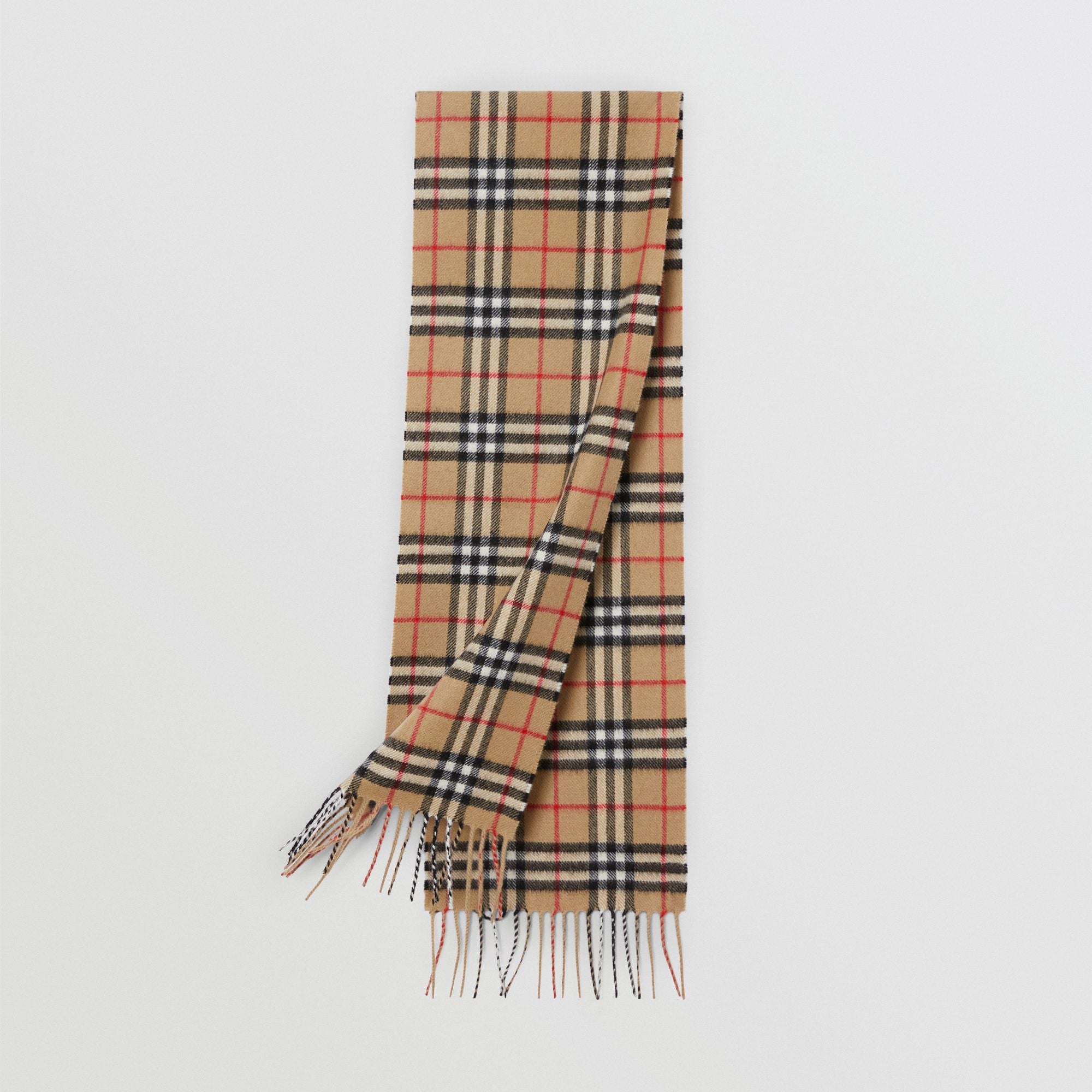 Boys & Girls Beige Check Cashmere Scarf