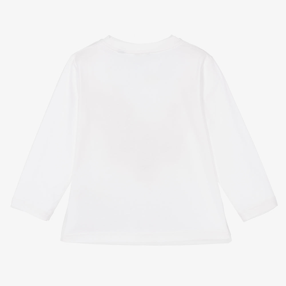 Boys & Girls White Logo Cotton T-Shirt