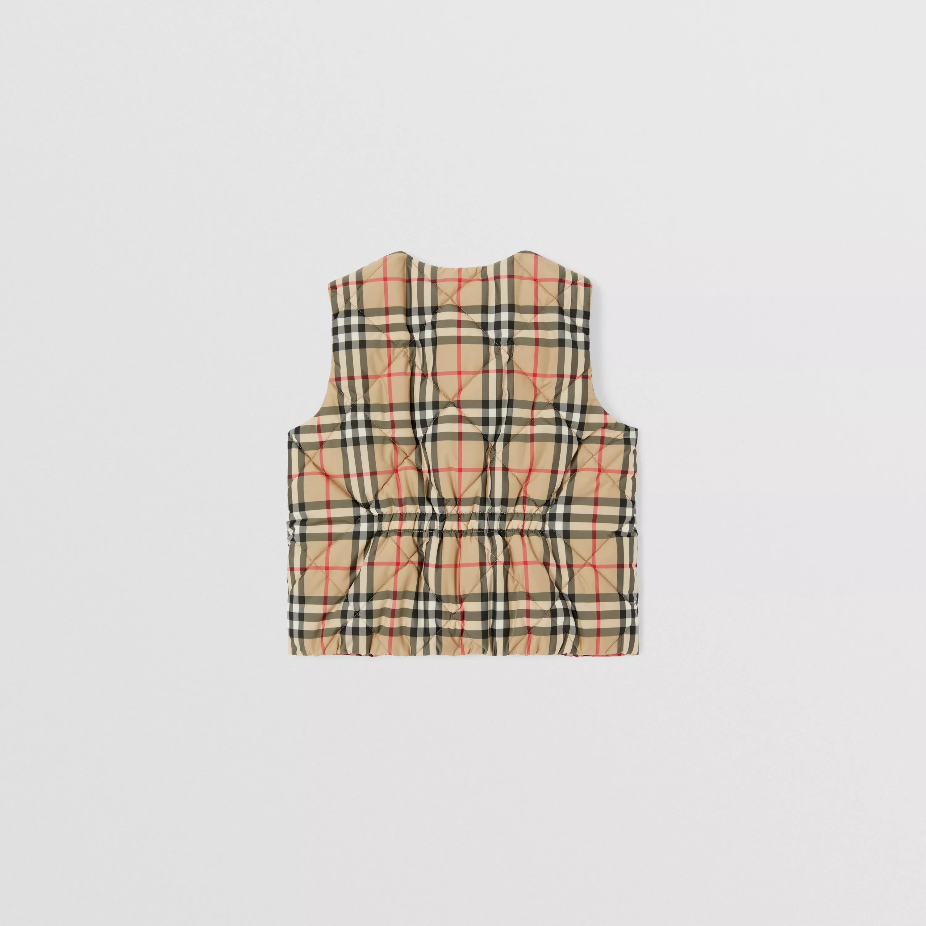 Boys & Girls Beige Check Padded Gilet