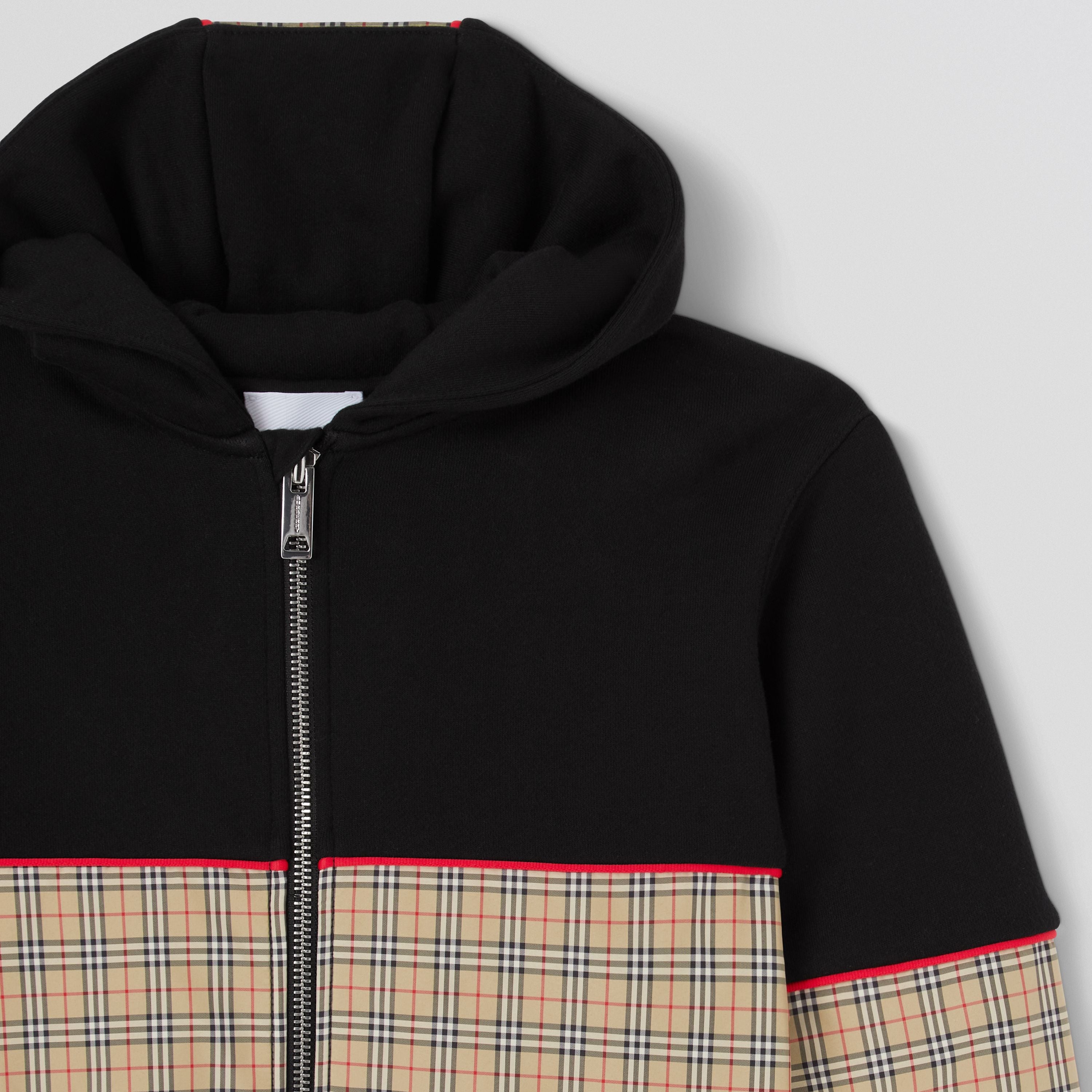 Boys Black Check Zip-Up Jacket