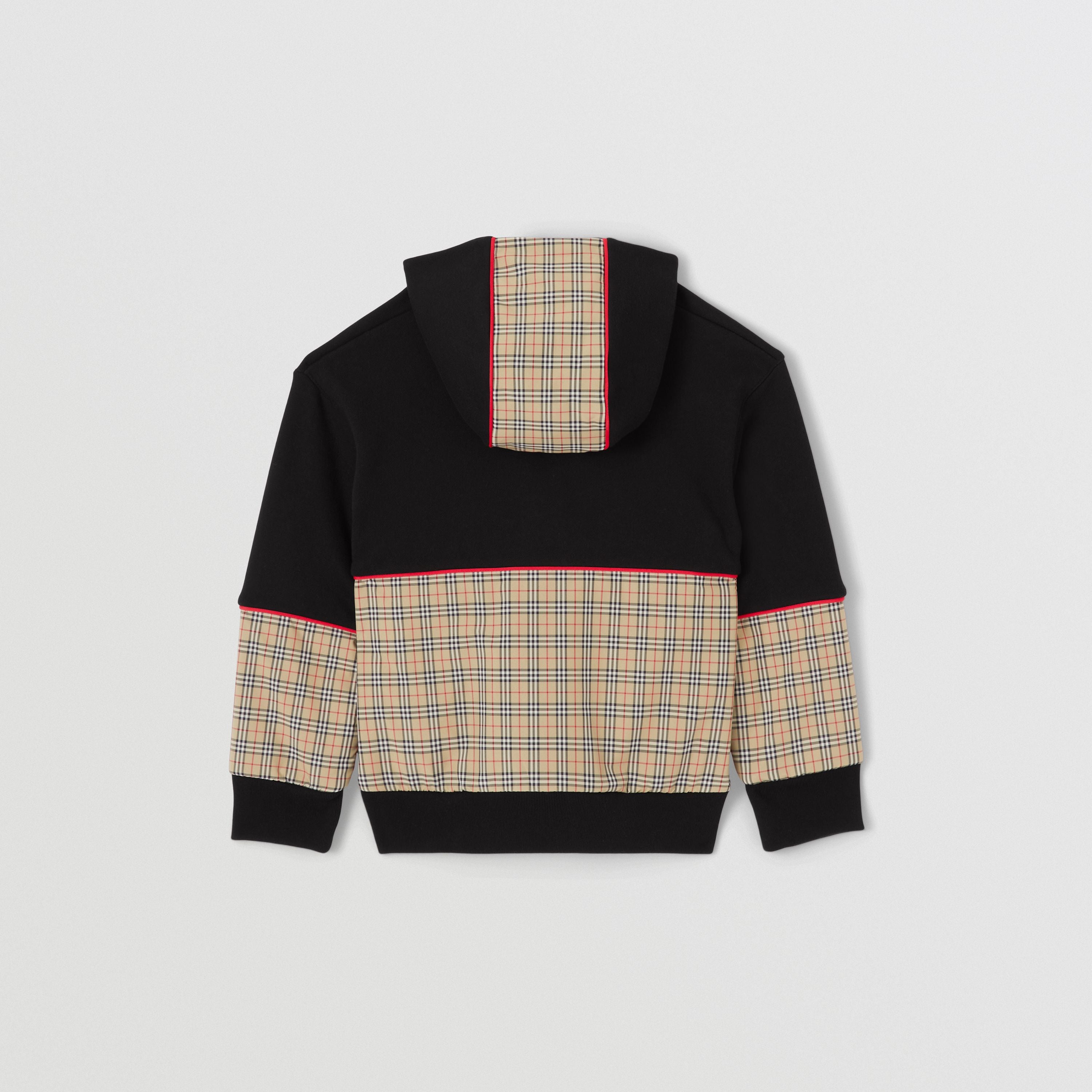 Boys Black Check Zip-Up Jacket