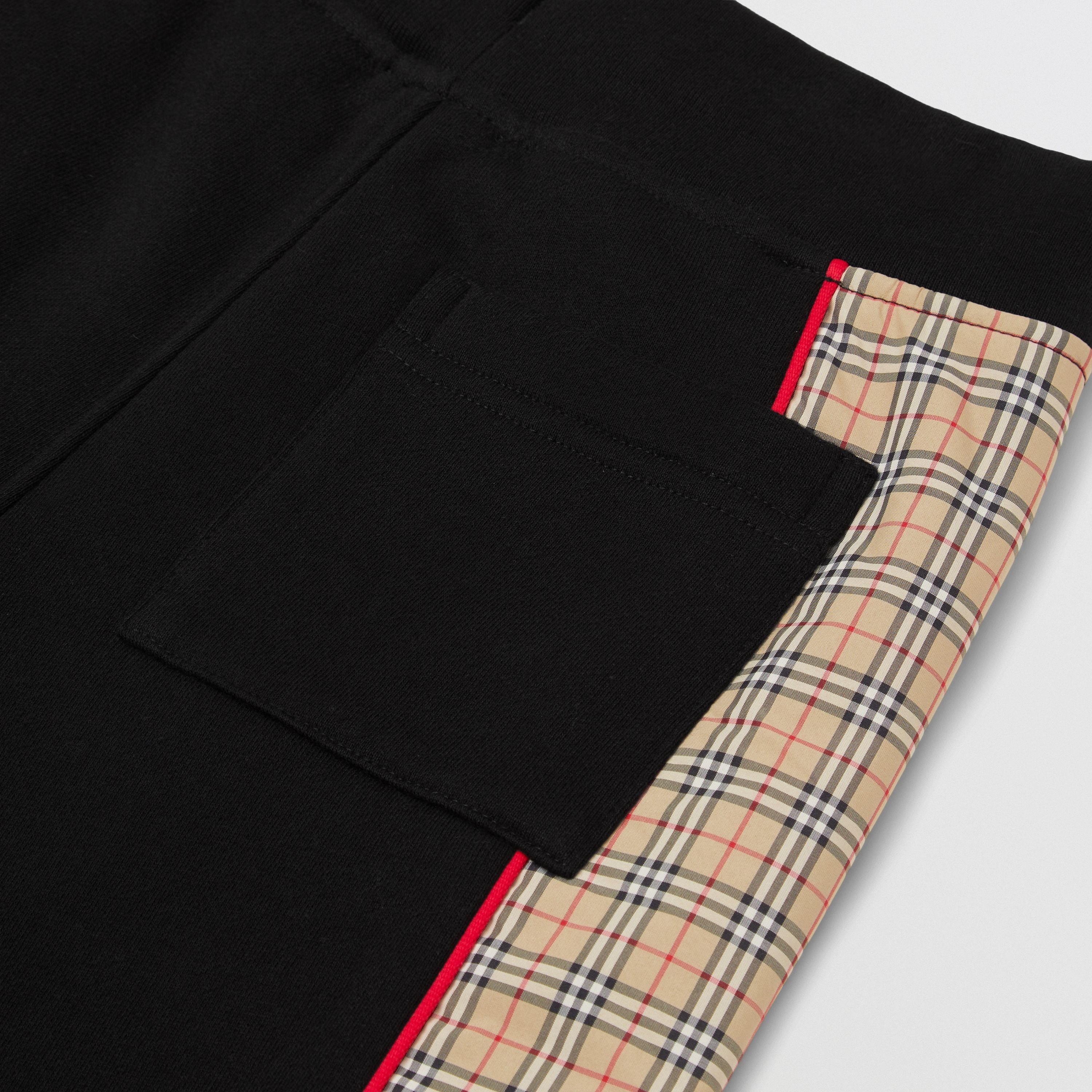 Boys Black Check Cotton Shorts