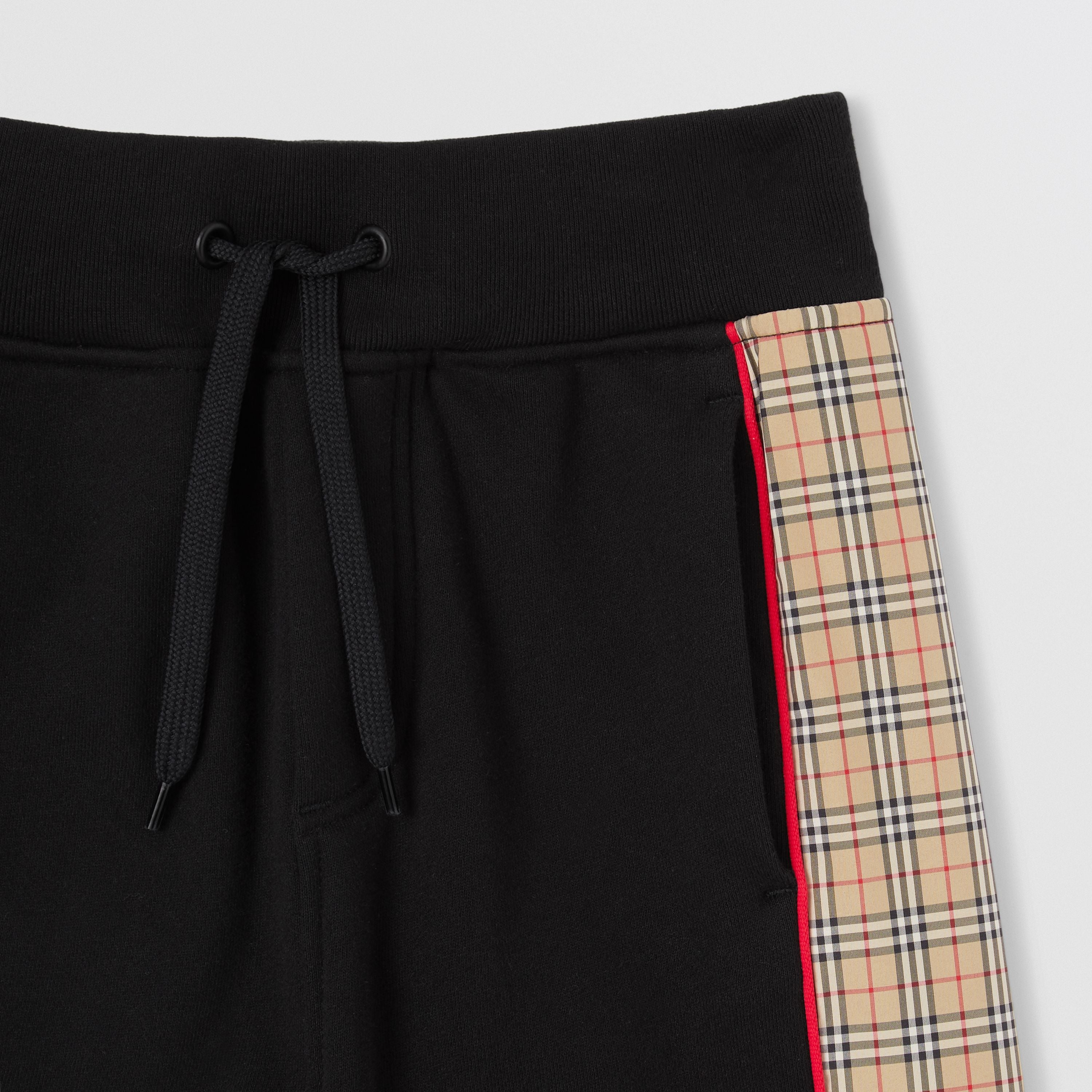 Boys Black Check Cotton Shorts