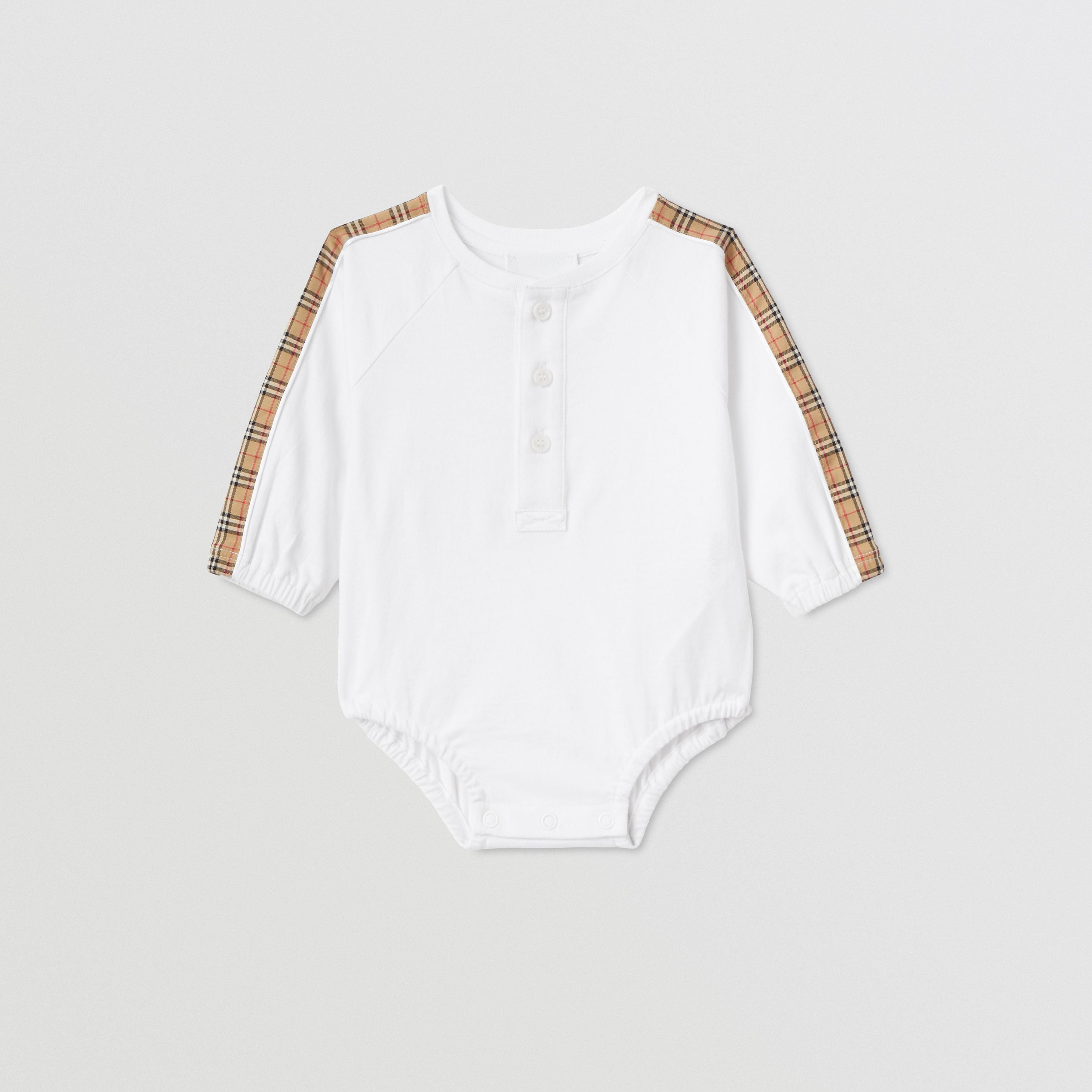 Baby Boys & Girls White Cotton Babysuit