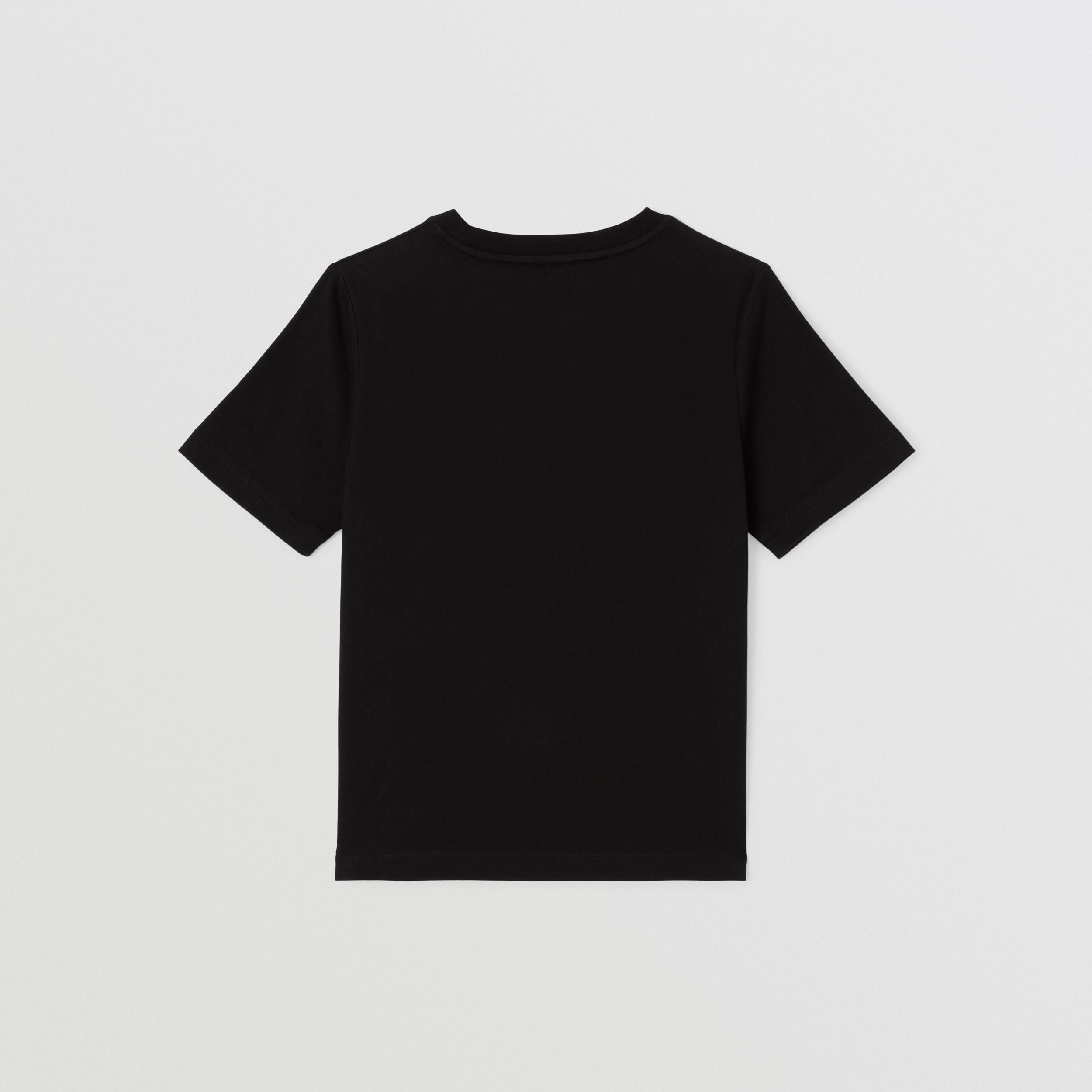 Boys & Girls Black Printed Cotton T-Shirt