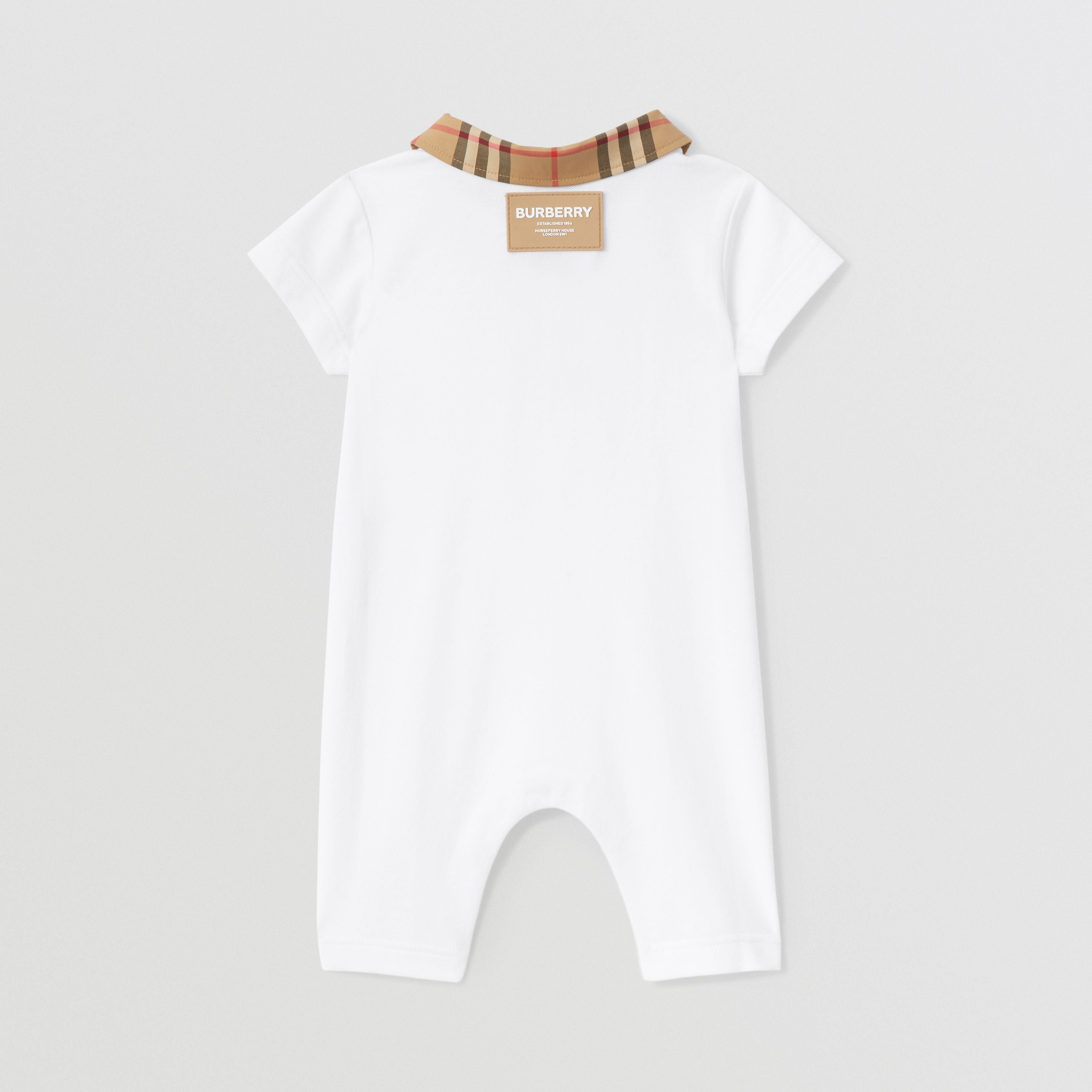 Baby Boys & Girls White Cotton Babysuit