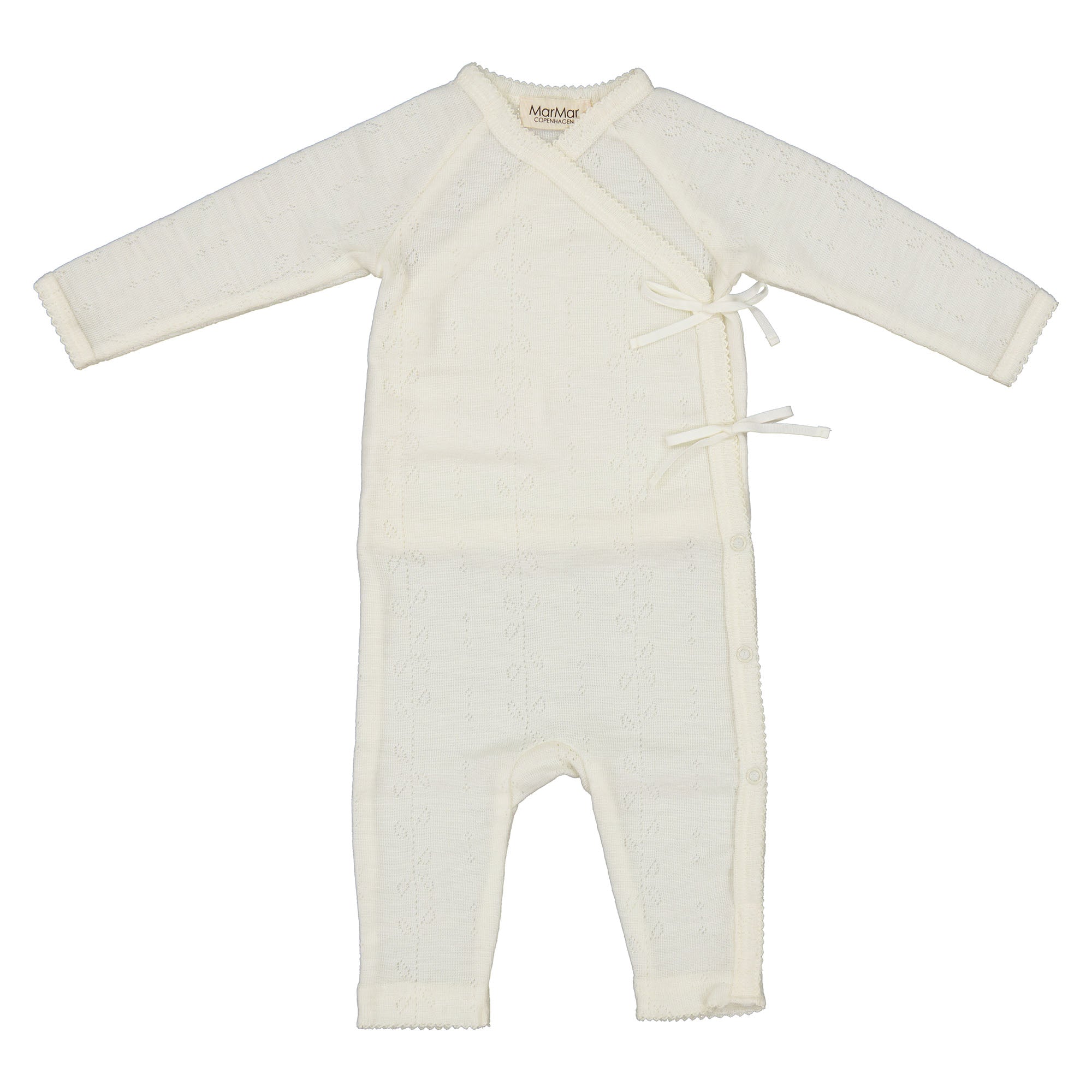 Baby Boys & Girls White Wool Babysuit