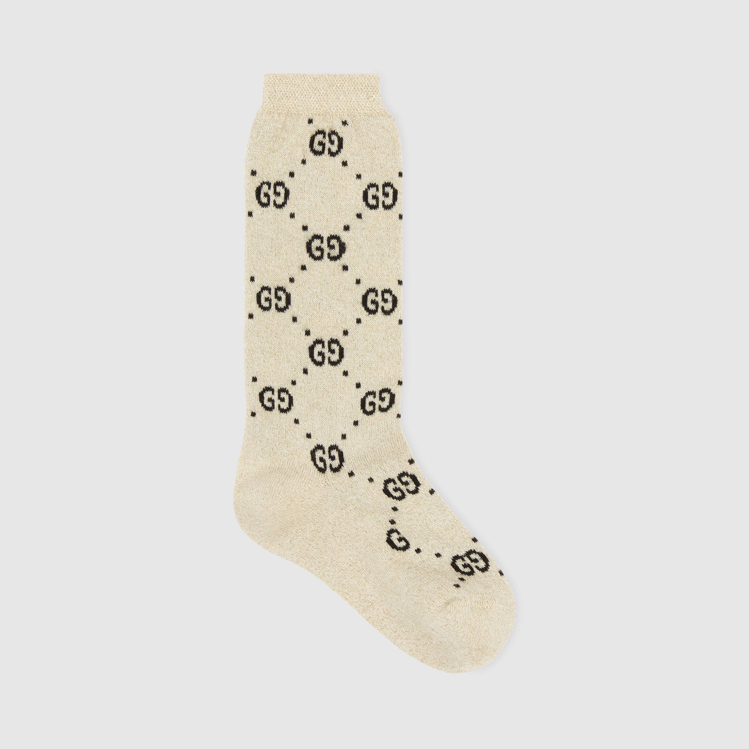 Boys & Girls Ivory "GG" Logo Cotton Socks